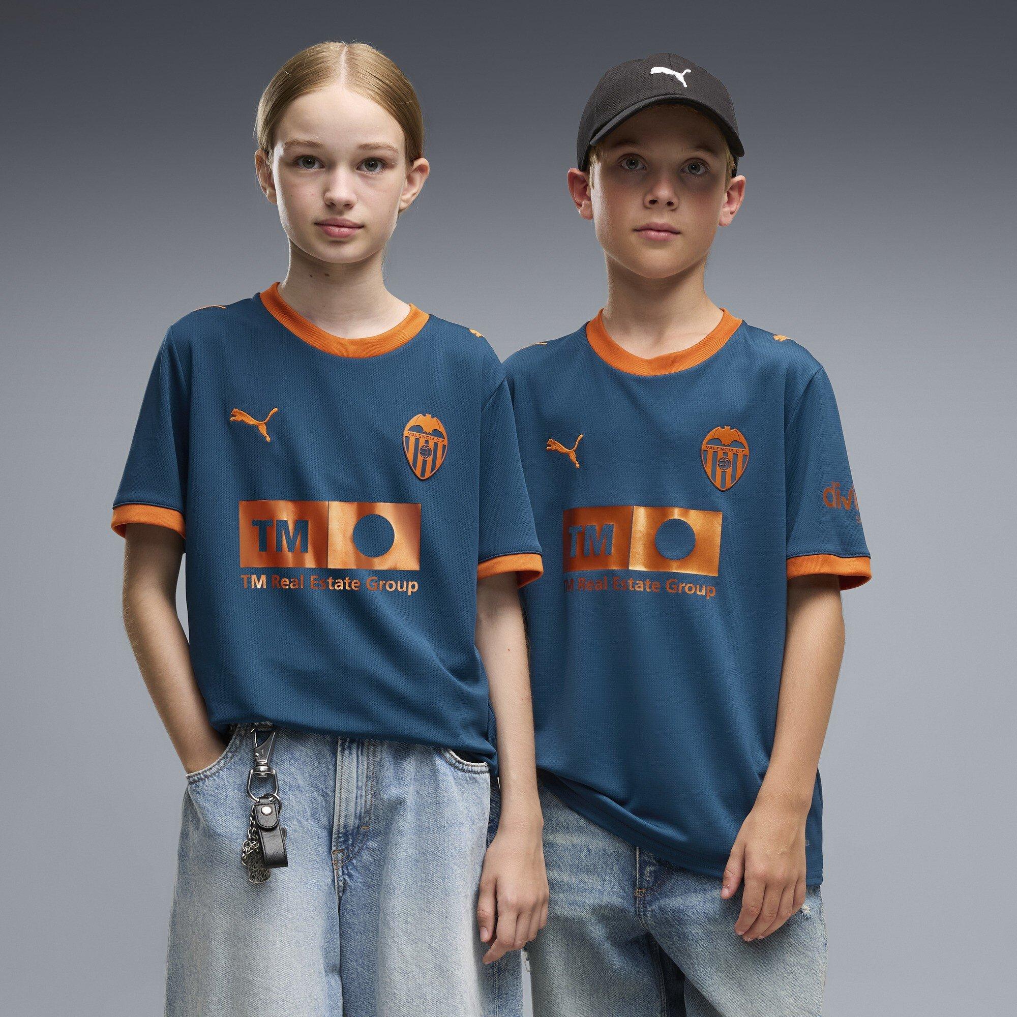 Bleu/Rouge - Puma - Kids' Valencia Away 24/25 dryCELL Short-Sleeve Football Shirt - 3