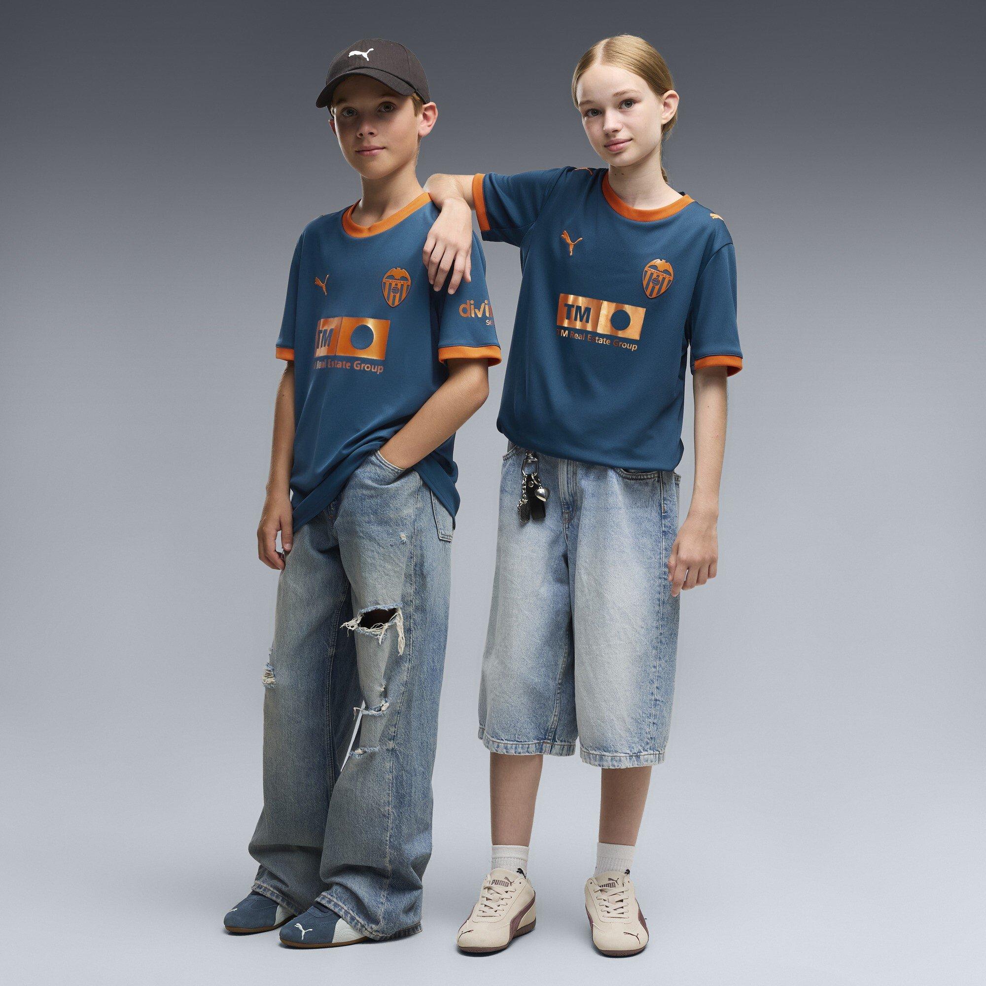 Bleu/Rouge - Puma - Kids' Valencia Away 24/25 dryCELL Short-Sleeve Football Shirt - 6