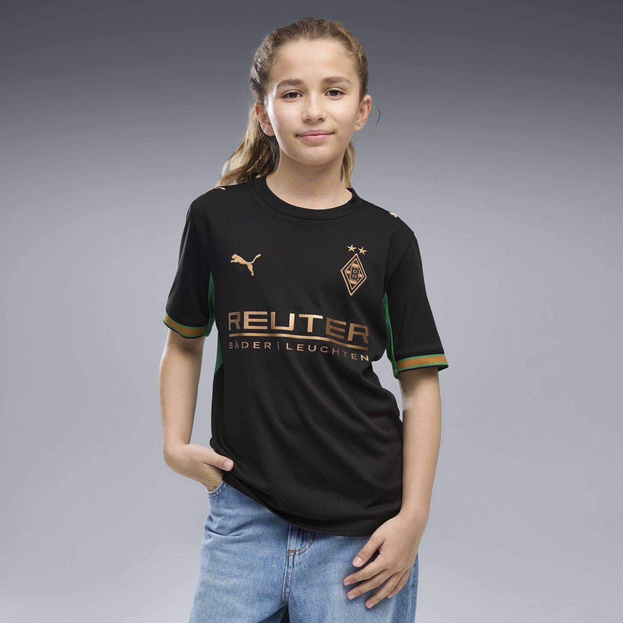 Black/Green - Puma - Junior Borussia Monchengladbach Away Football Shirt 2026 2027 - 3