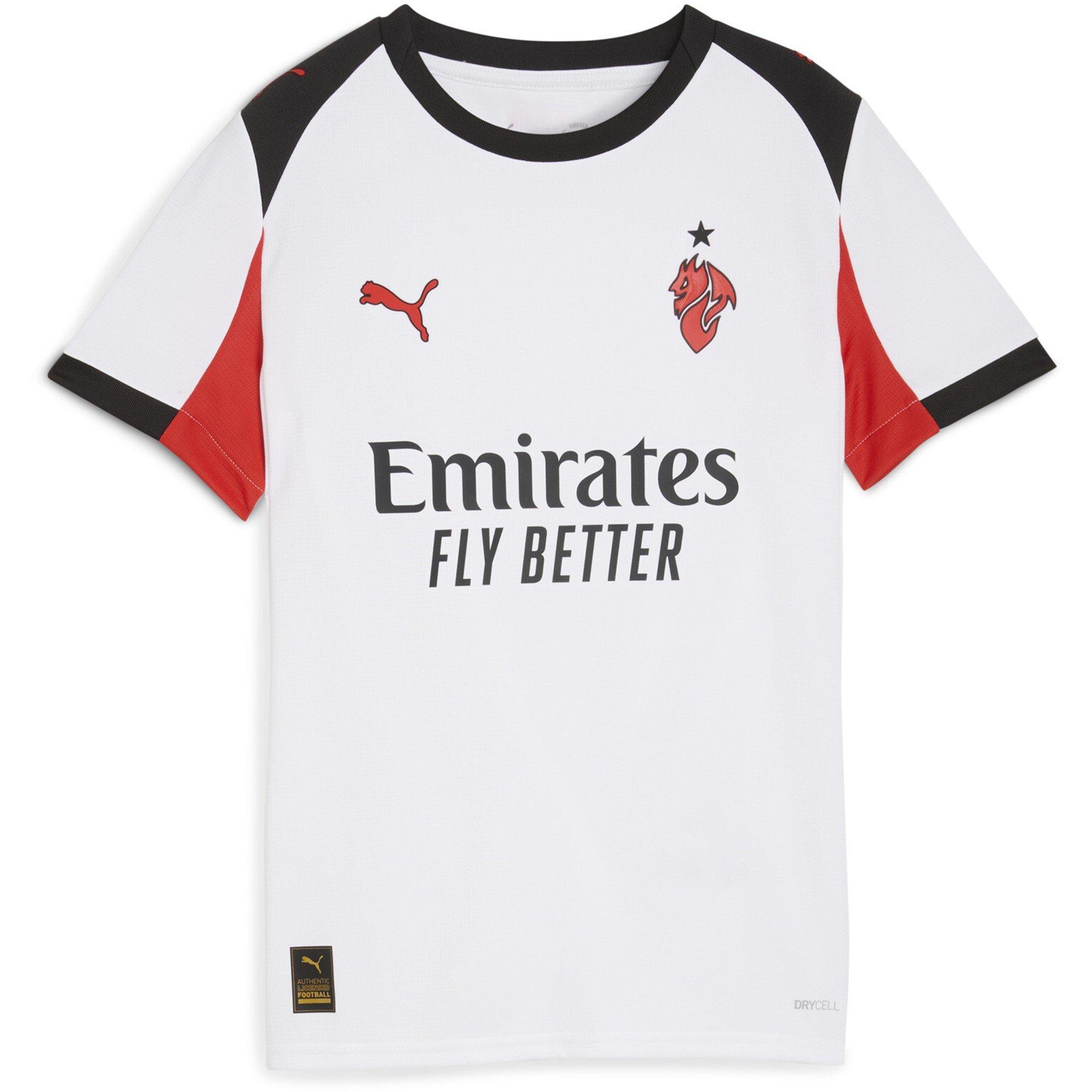 Puma Boys Ac Milan Away Shirt 2025 2026 Juniors - White/Red - 11-12 (L)