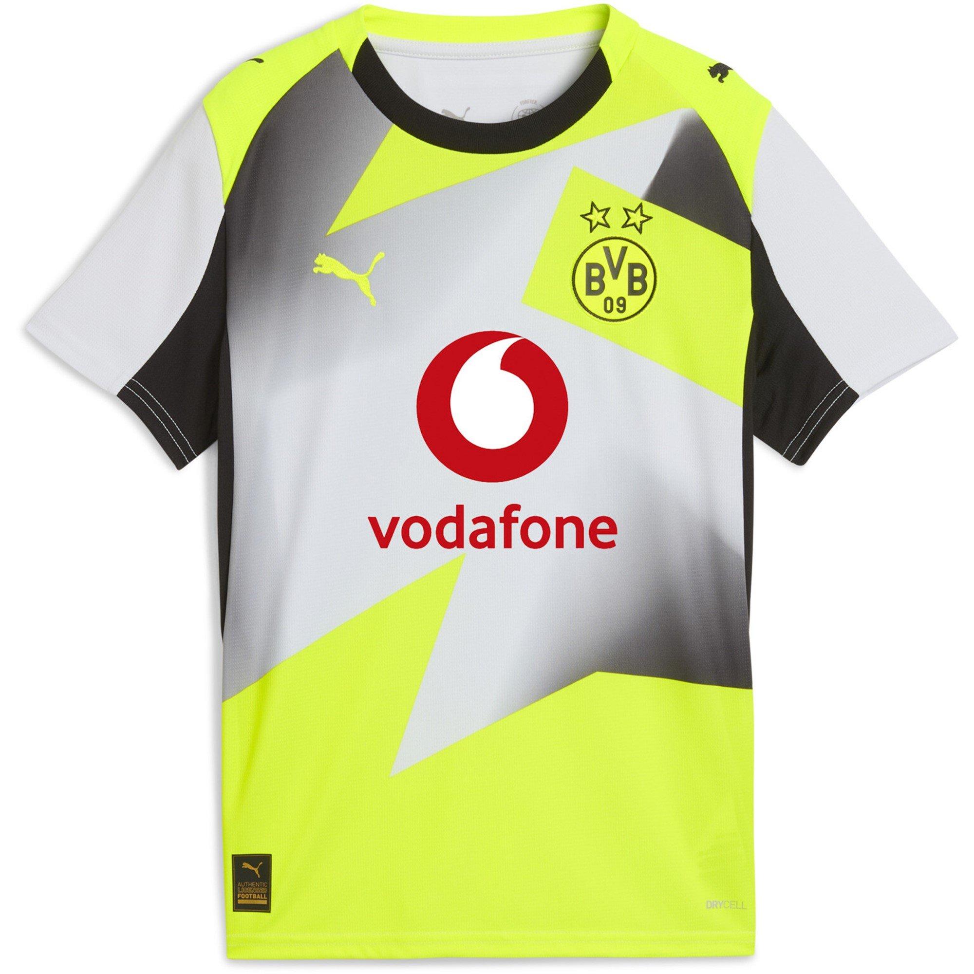 Silver/Yellow - Puma - Borussia Dortmund Away Shirt 2025 2026 Juniors - 1