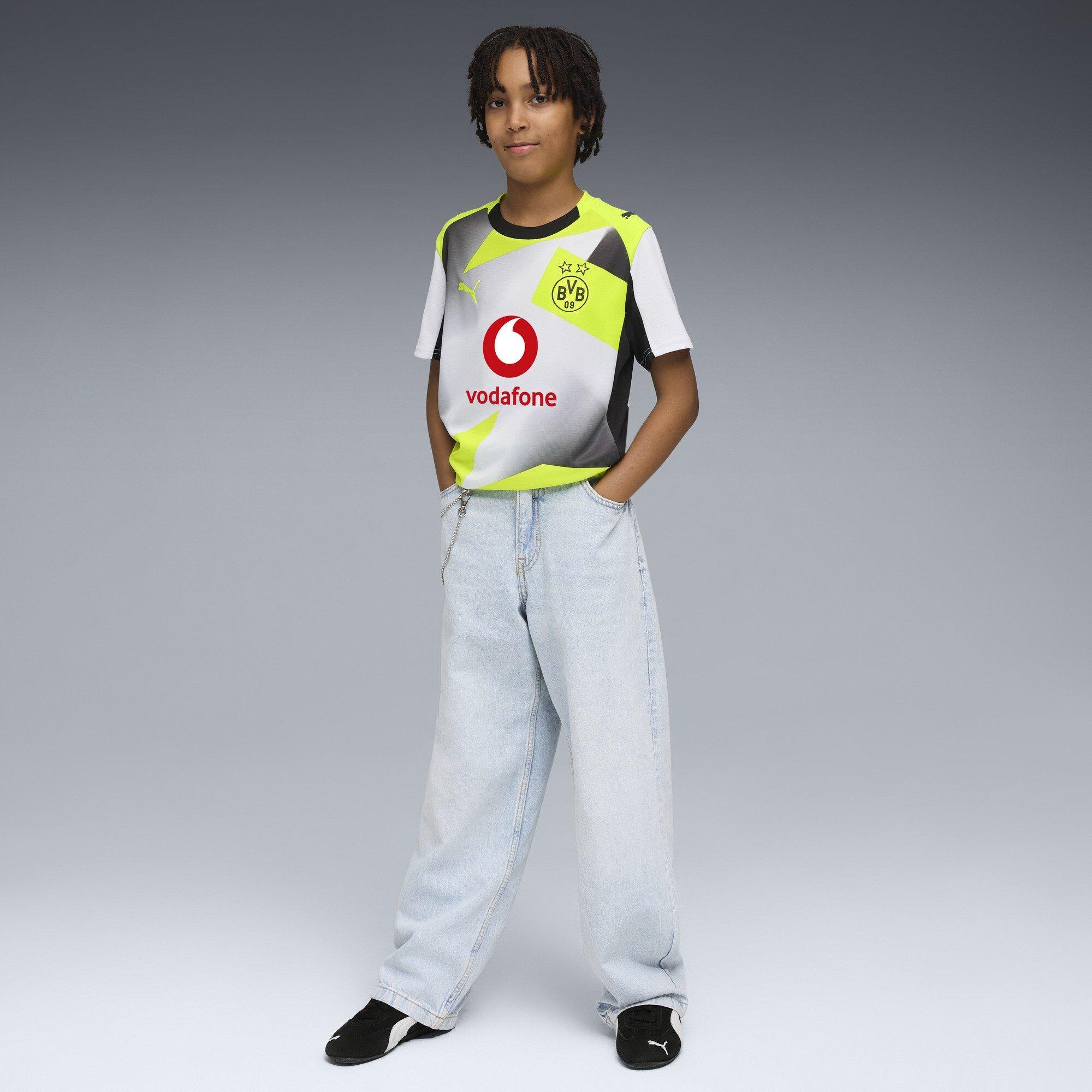 Prateado/Amarelo - Puma - Borussia Dortmund Away Shirt 2025 2026 Juniors - 6