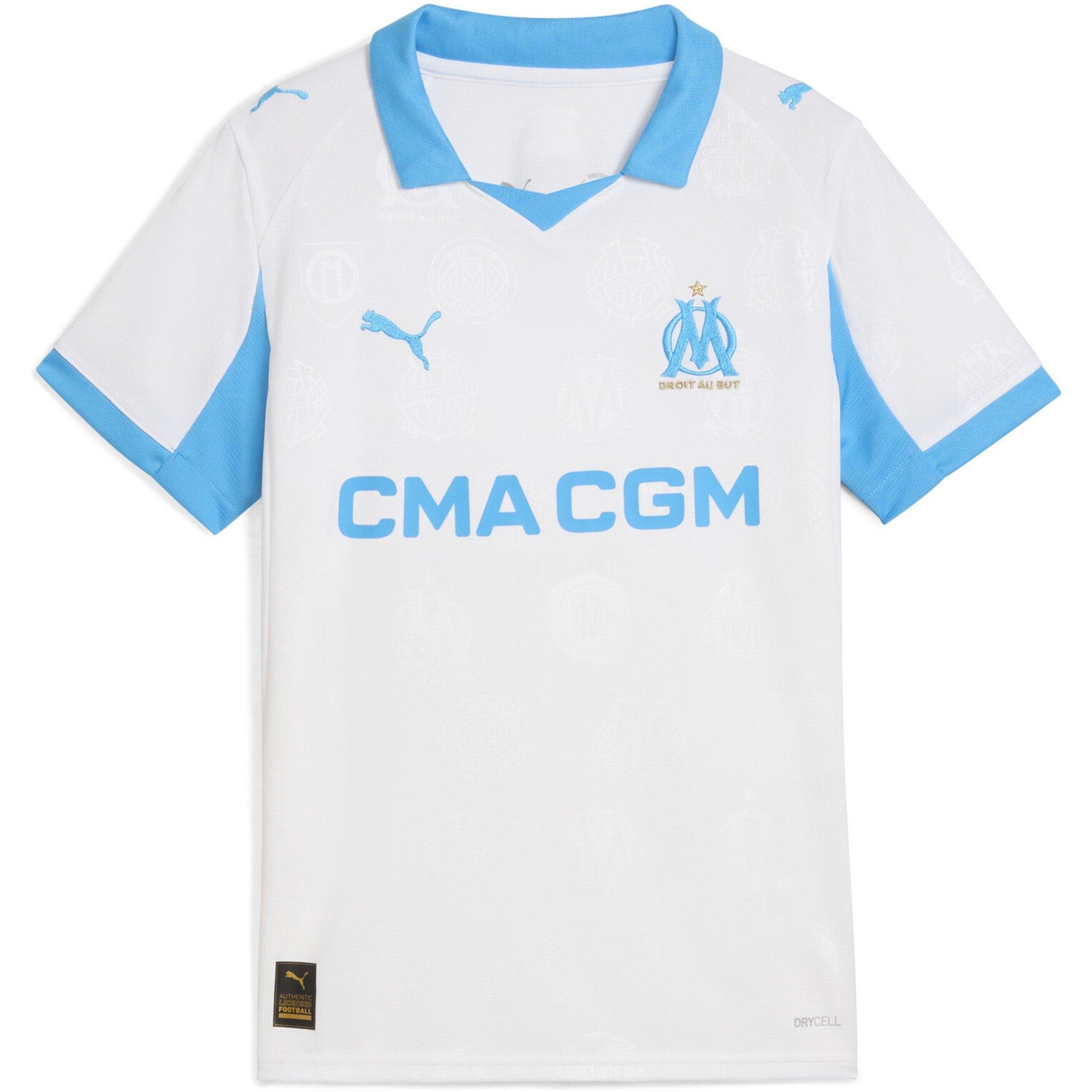 White/Blue - Puma - Olympique Marseille Home Shirt 2025 2026 Juniors - 1