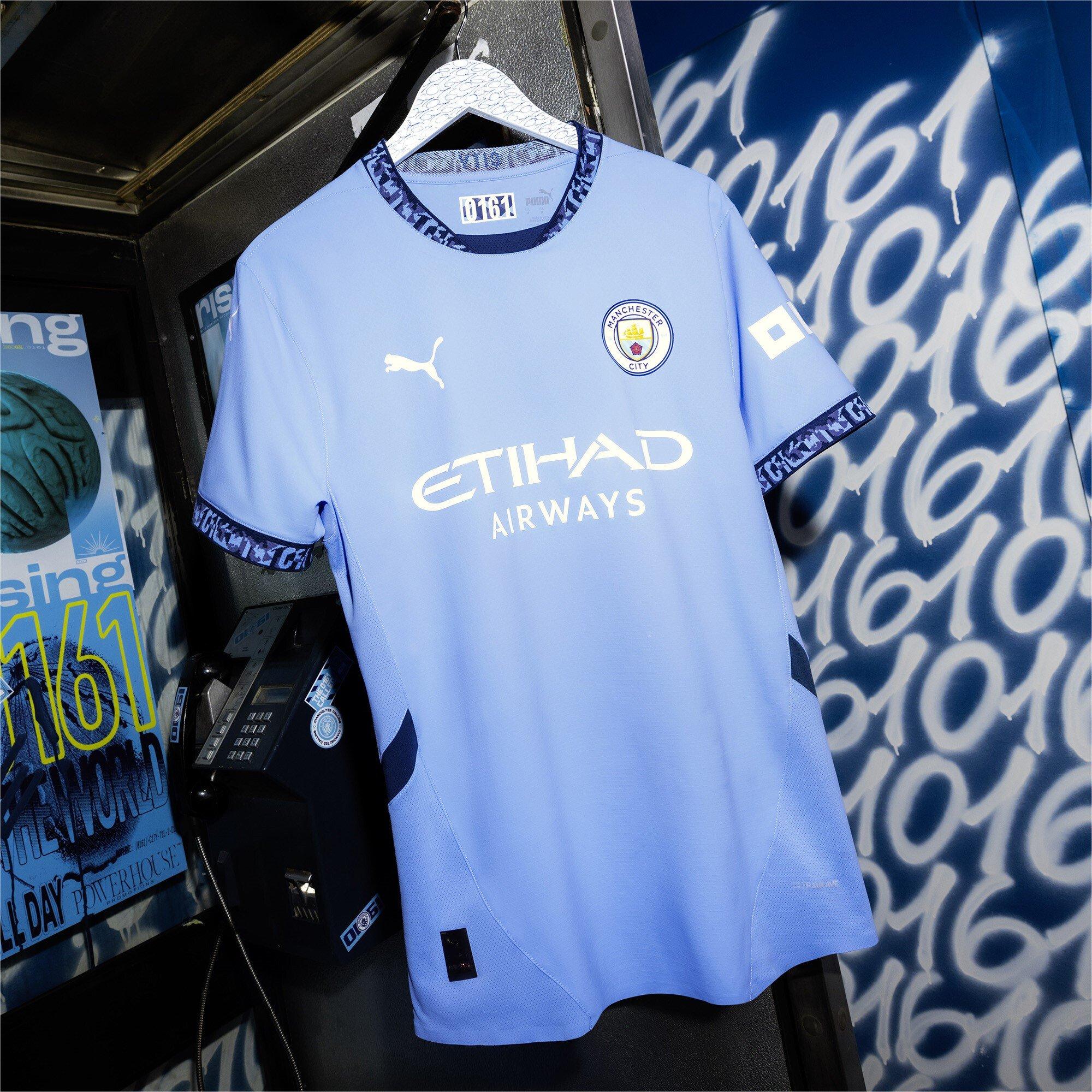 Puma Manchester City Home Shirt 2024 2025 Juniors Maillots de replique domestique Sports Direct