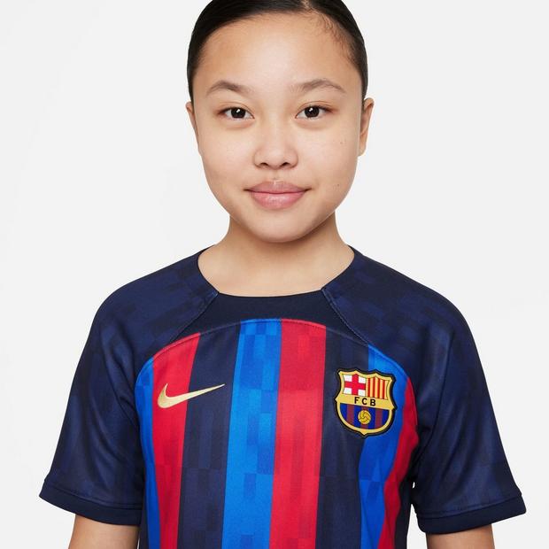 Barcelona Home Shirt 2022 2023 Junior Boys