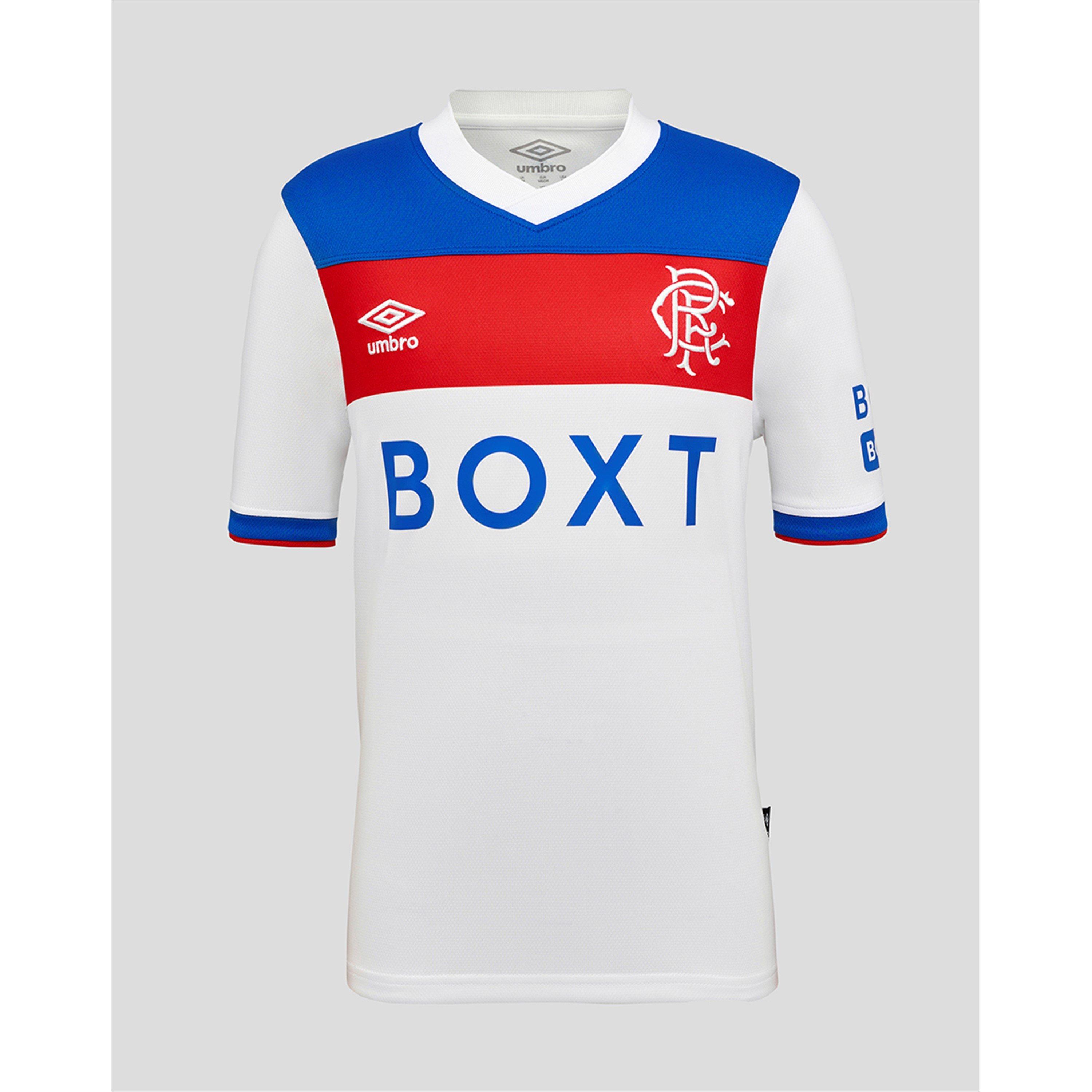Umbro Boys Rangers Away 2025 2026 Juniors - White/Blue - 7-8 (S)