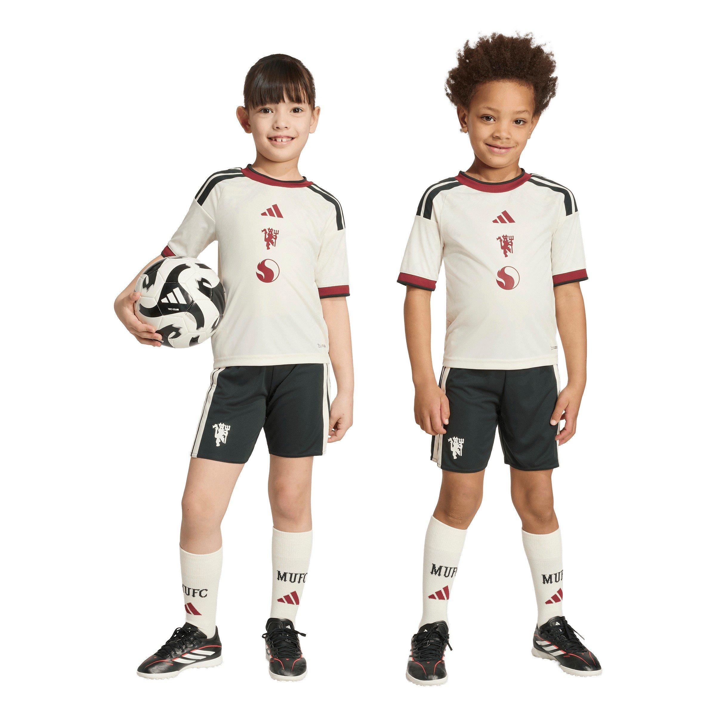 White/Red - adidas - Kids' Manchester United Third 2024/25 AEROREADY Short-Sleeve Mini Kit - 3
