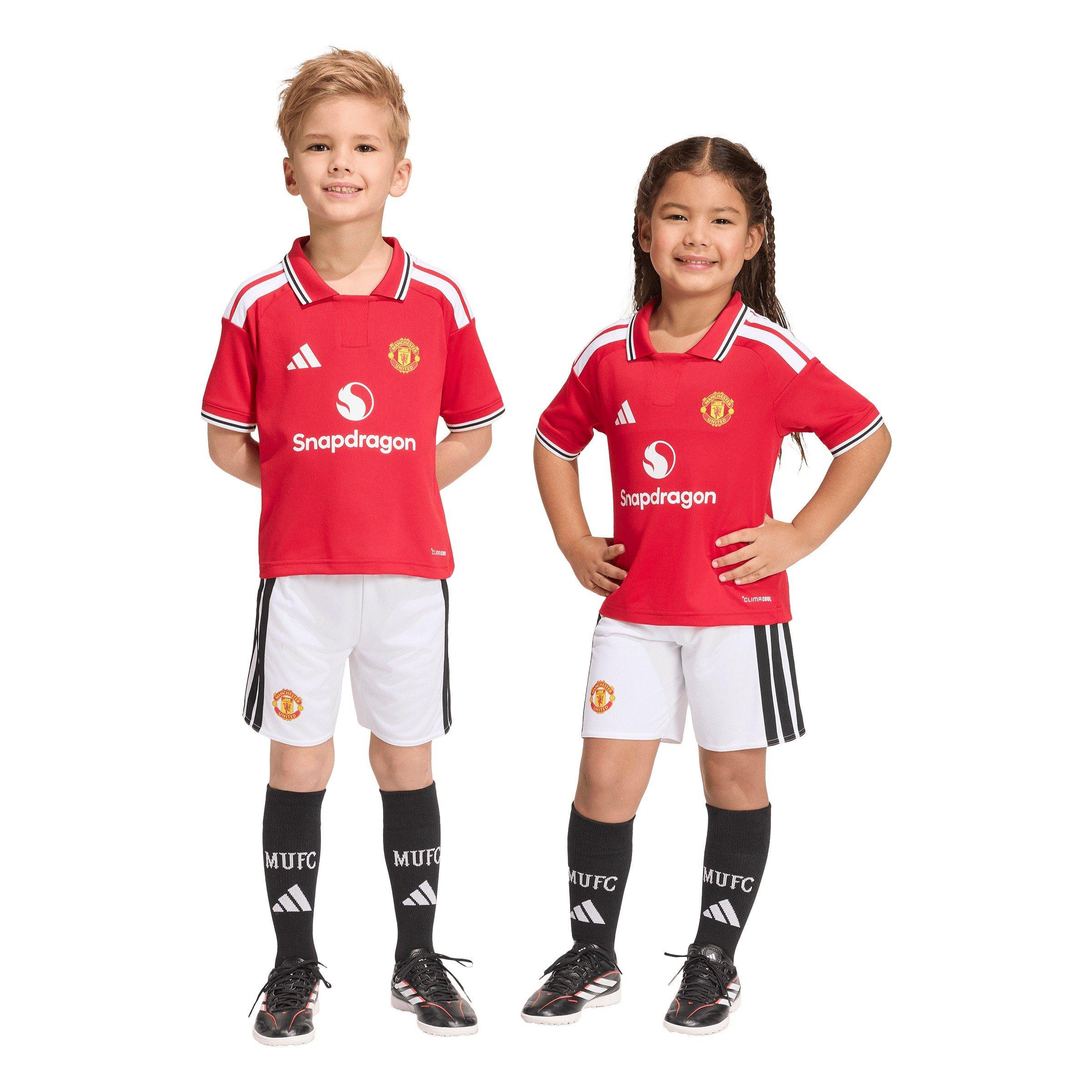 Rood/Wit - adidas - Unisex Kids Manchester United Domestic Mini Kit - 3
