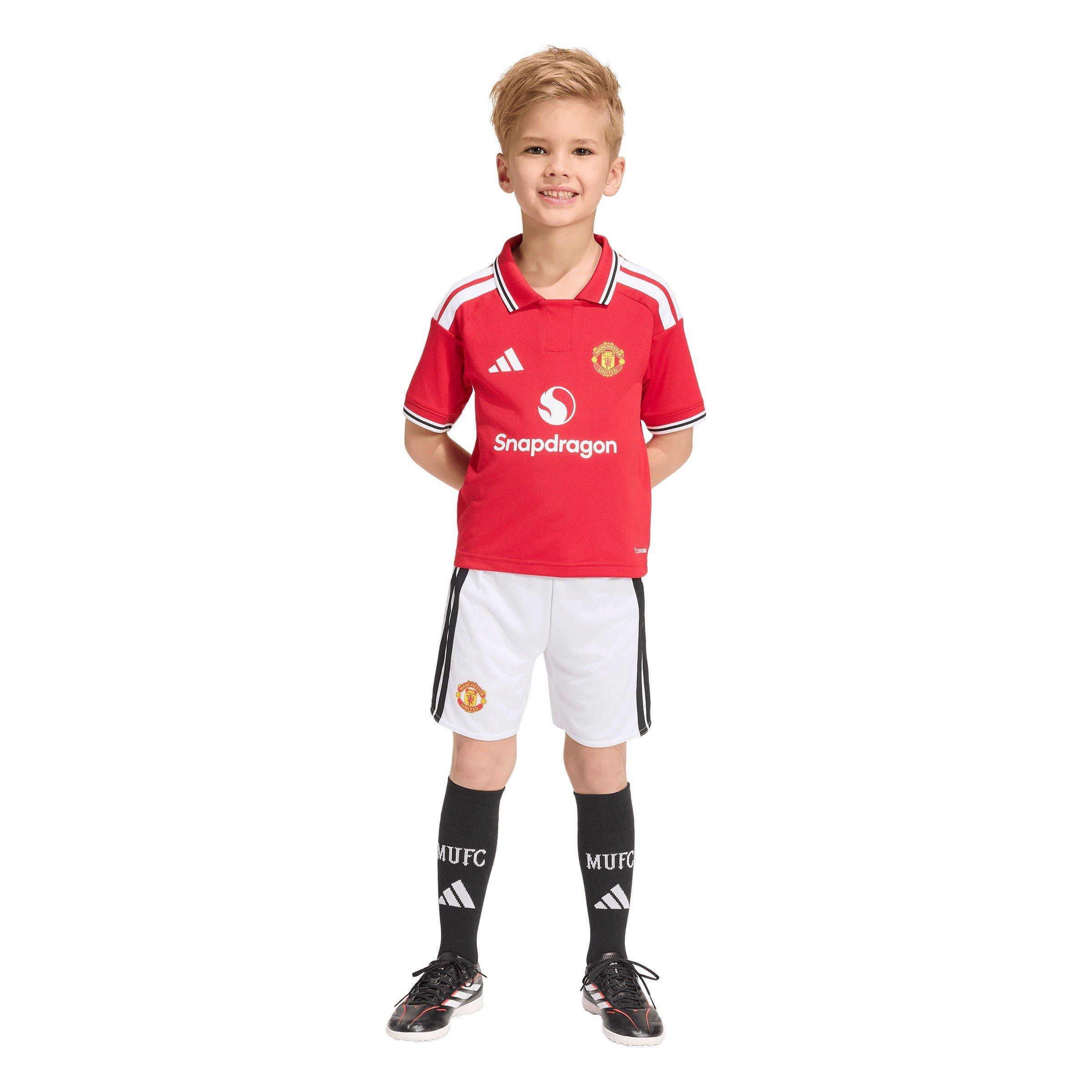 Rood/Wit - adidas - Unisex Kids Manchester United Domestic Mini Kit - 5
