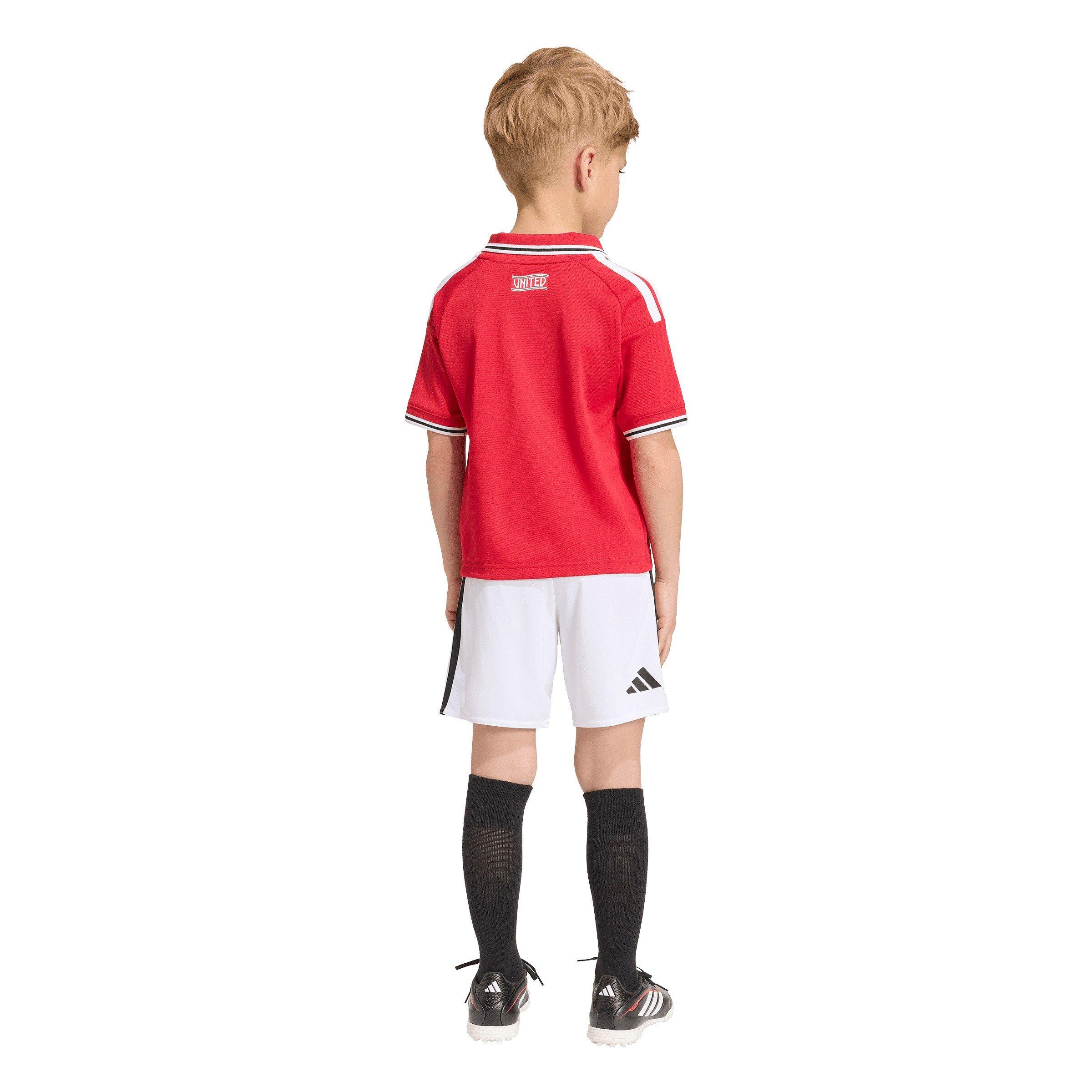 Rood/Wit - adidas - Unisex Kids Manchester United Domestic Mini Kit - 6