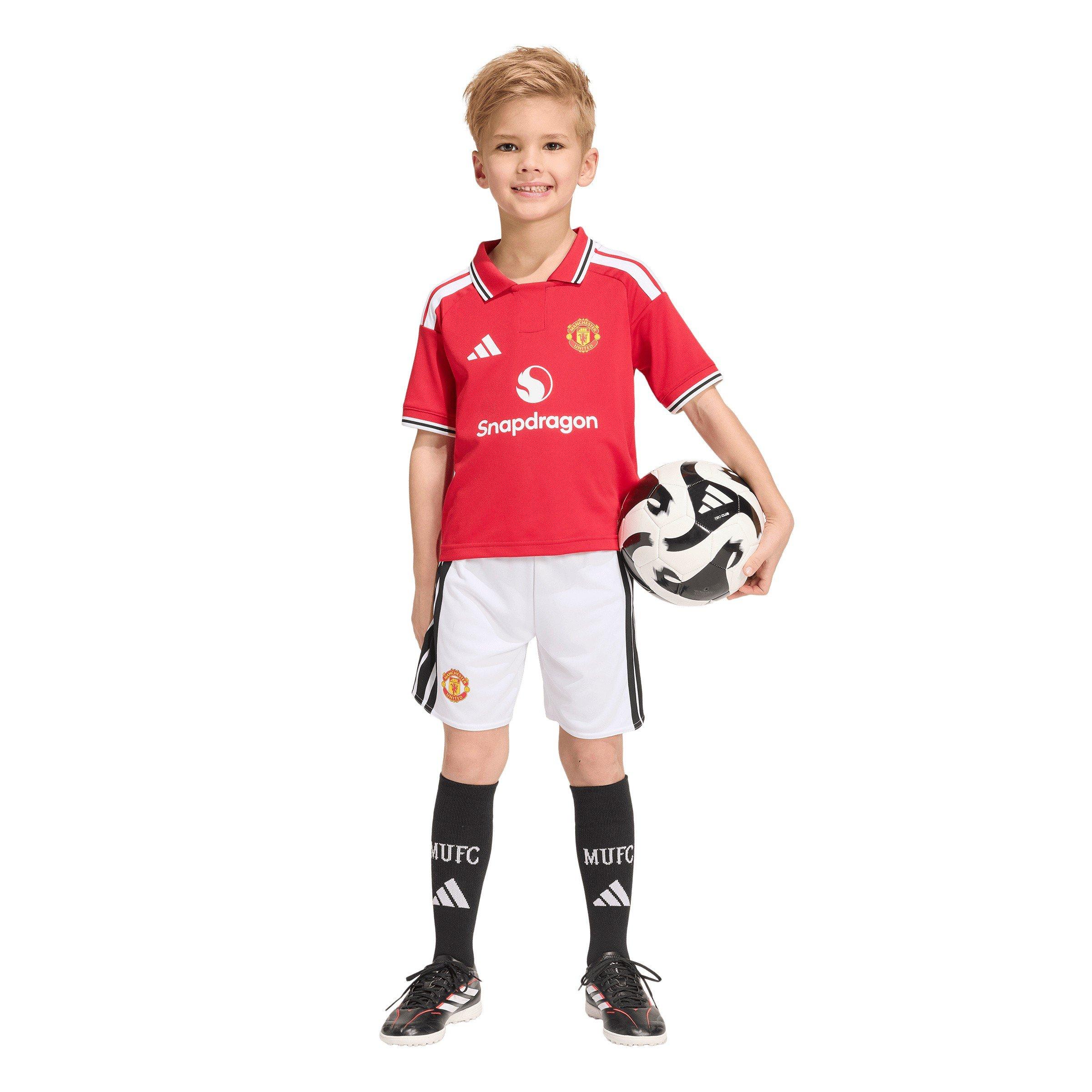 Rood/Wit - adidas - Unisex Kids Manchester United Domestic Mini Kit - 7