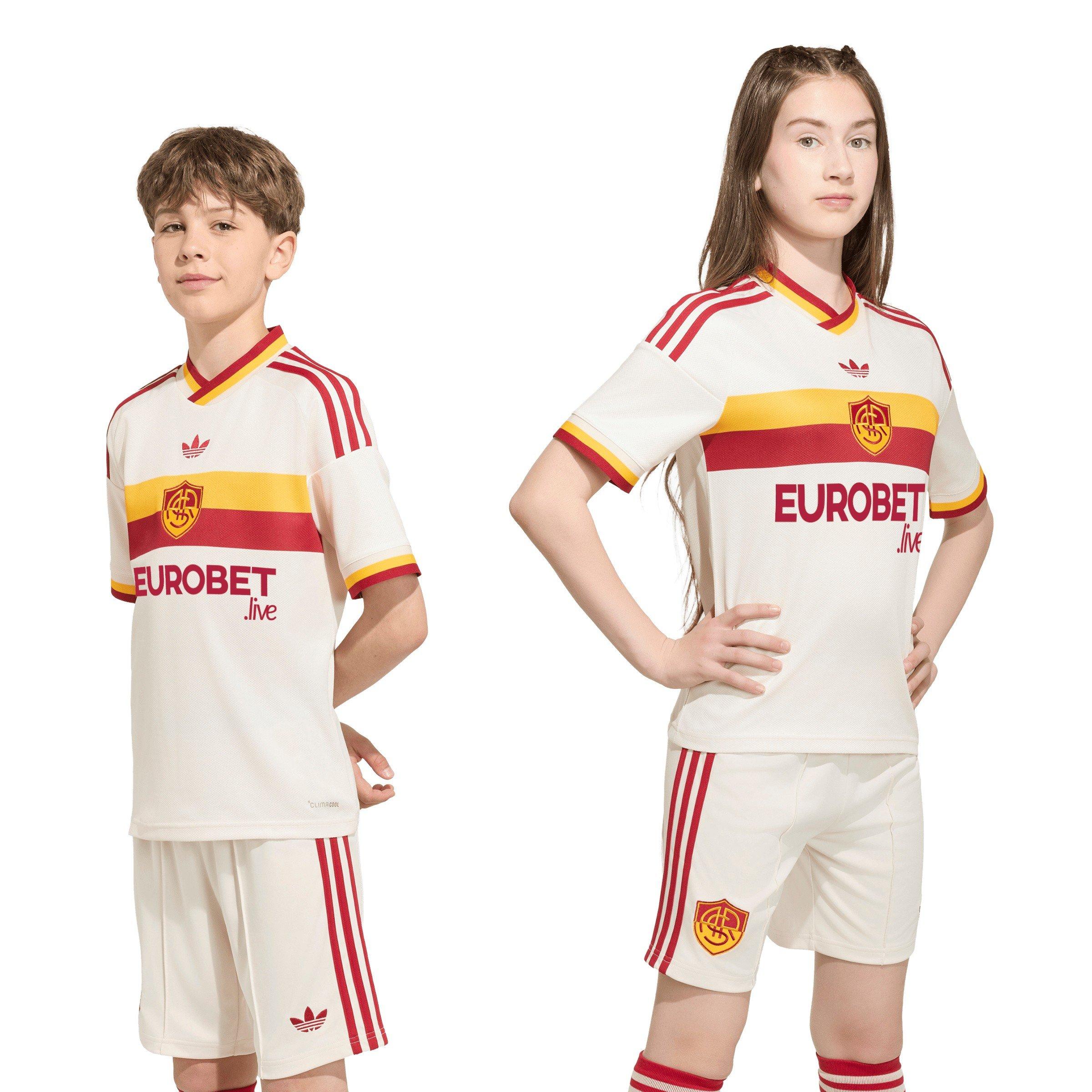 Wit/Oranje - adidas - AS Roma Away Shirt 2026/27 Juniors - 3