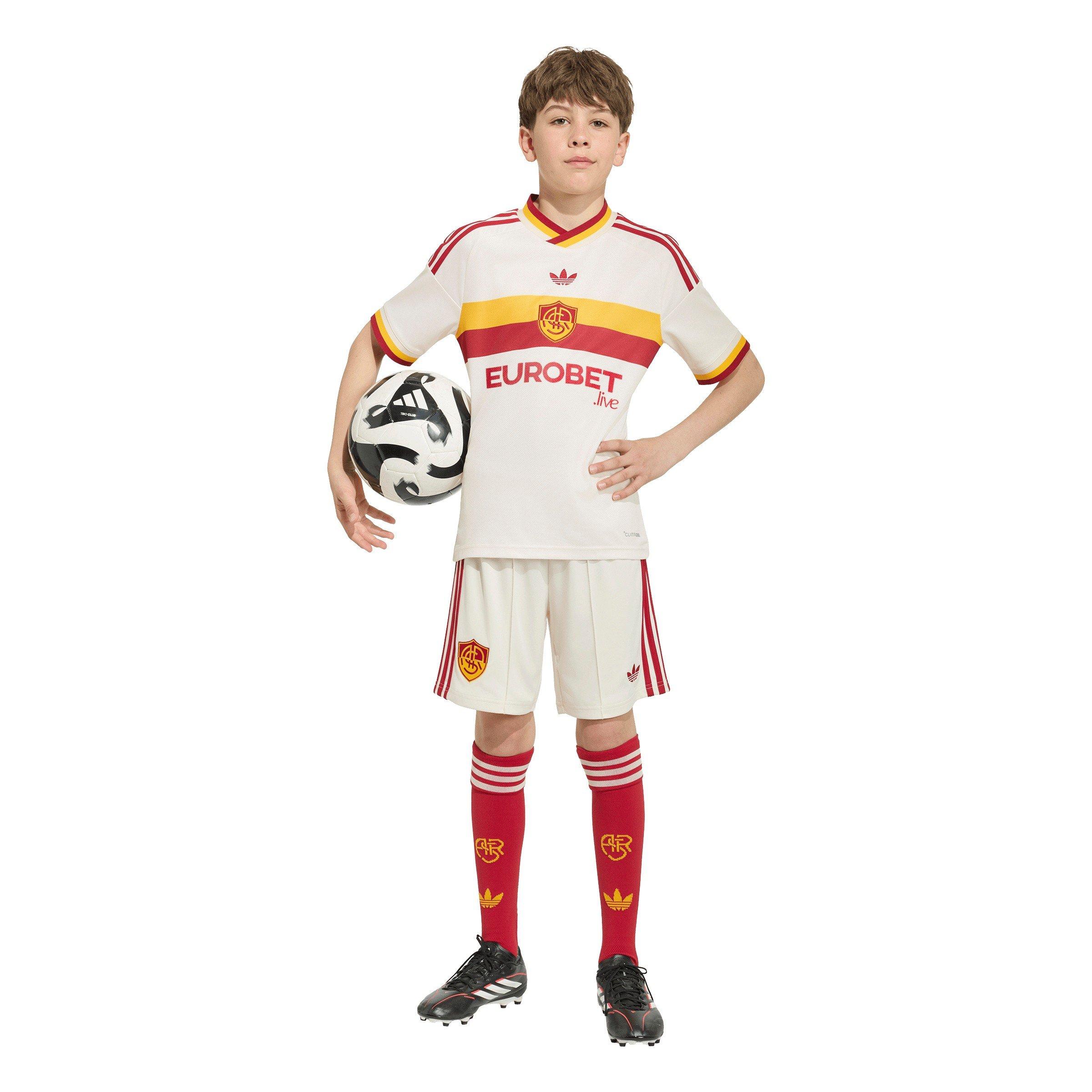 Wit/Oranje - adidas - AS Roma Away Shirt 2026/27 Juniors - 7