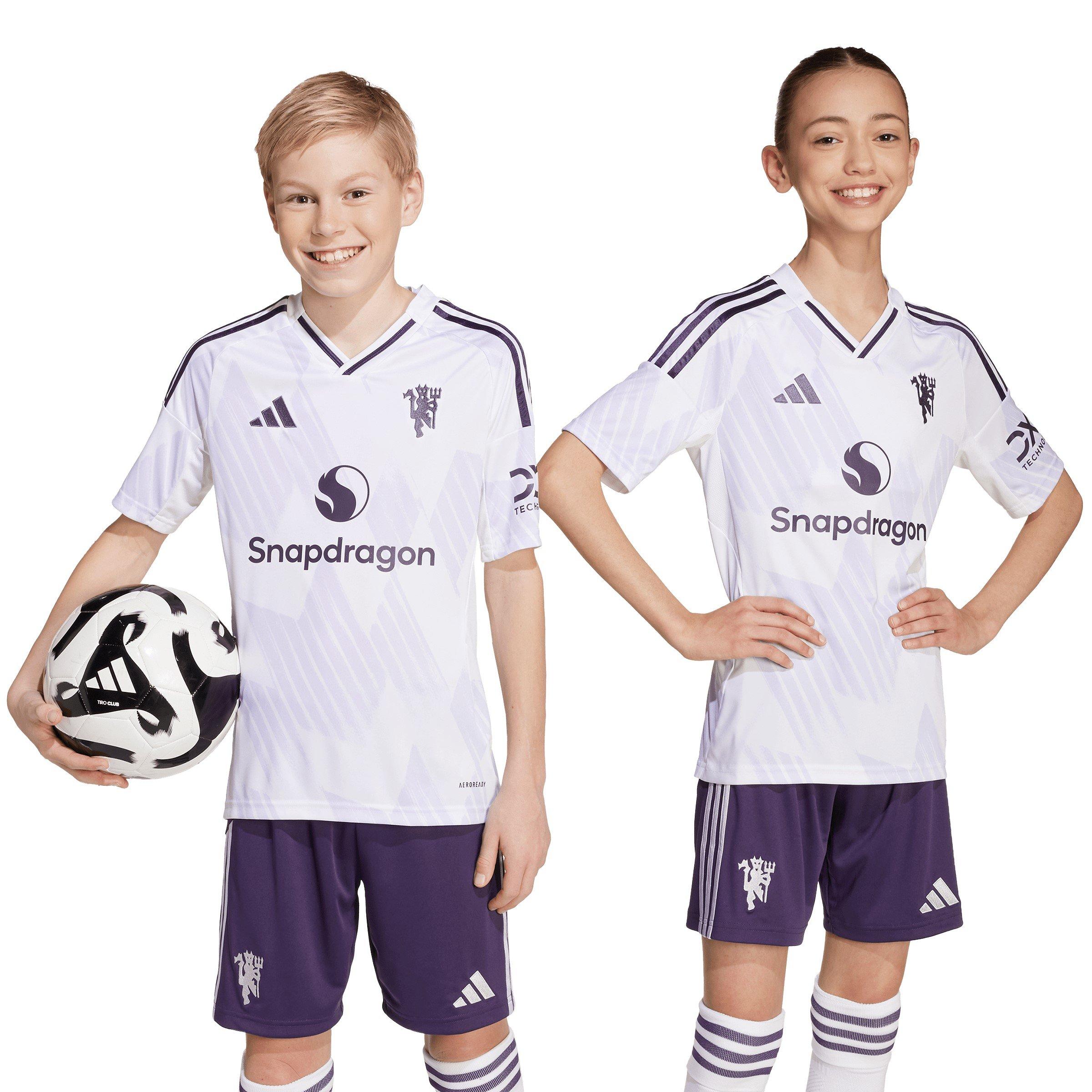 White - adidas - Manchester United Away Football Shirt 2025 2026 Juniors - 3