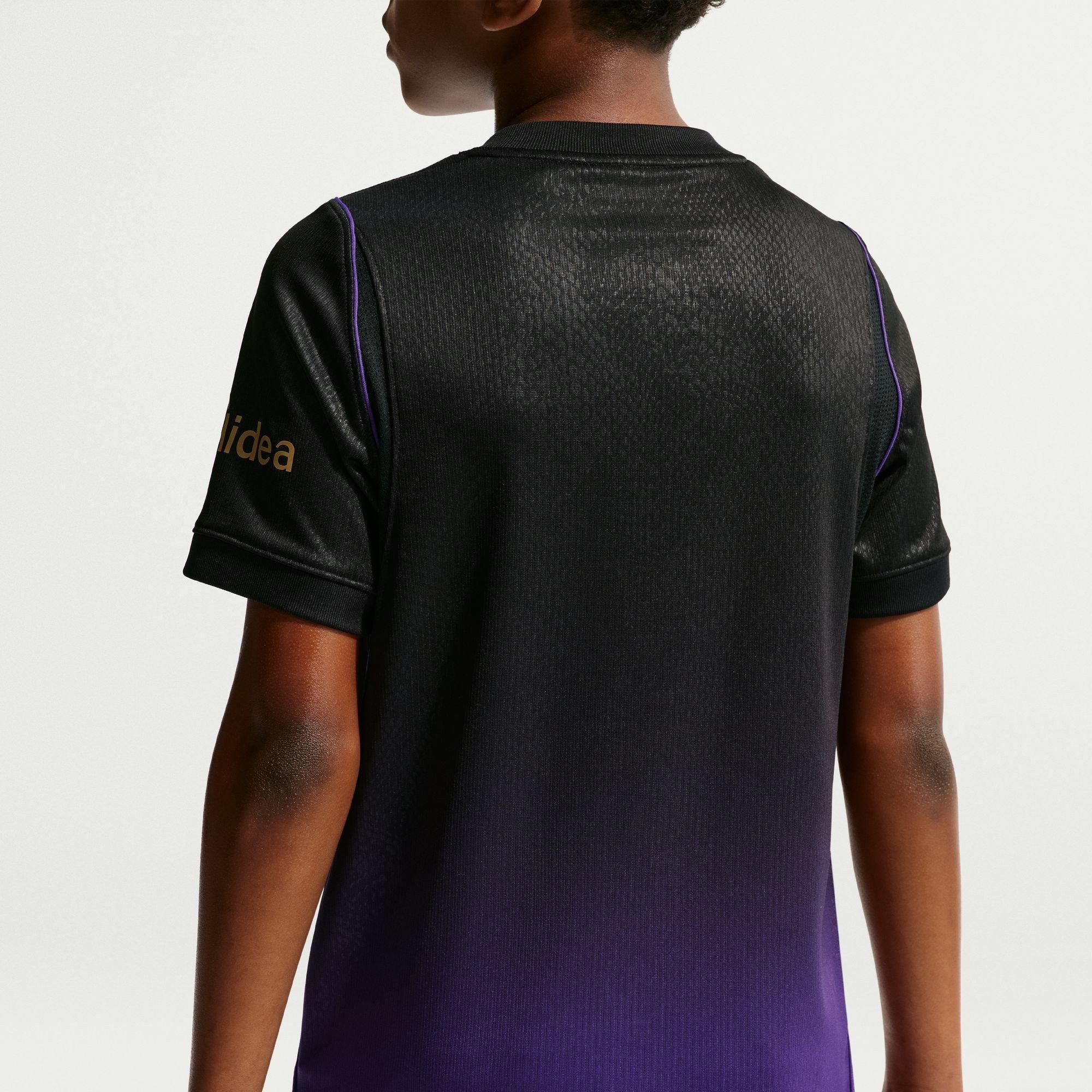 Lilla/Sort - Nike - Kids' Barcelona Away 24/25 Dri-FIT Short-Sleeve V-Neck Football Shirt - 6