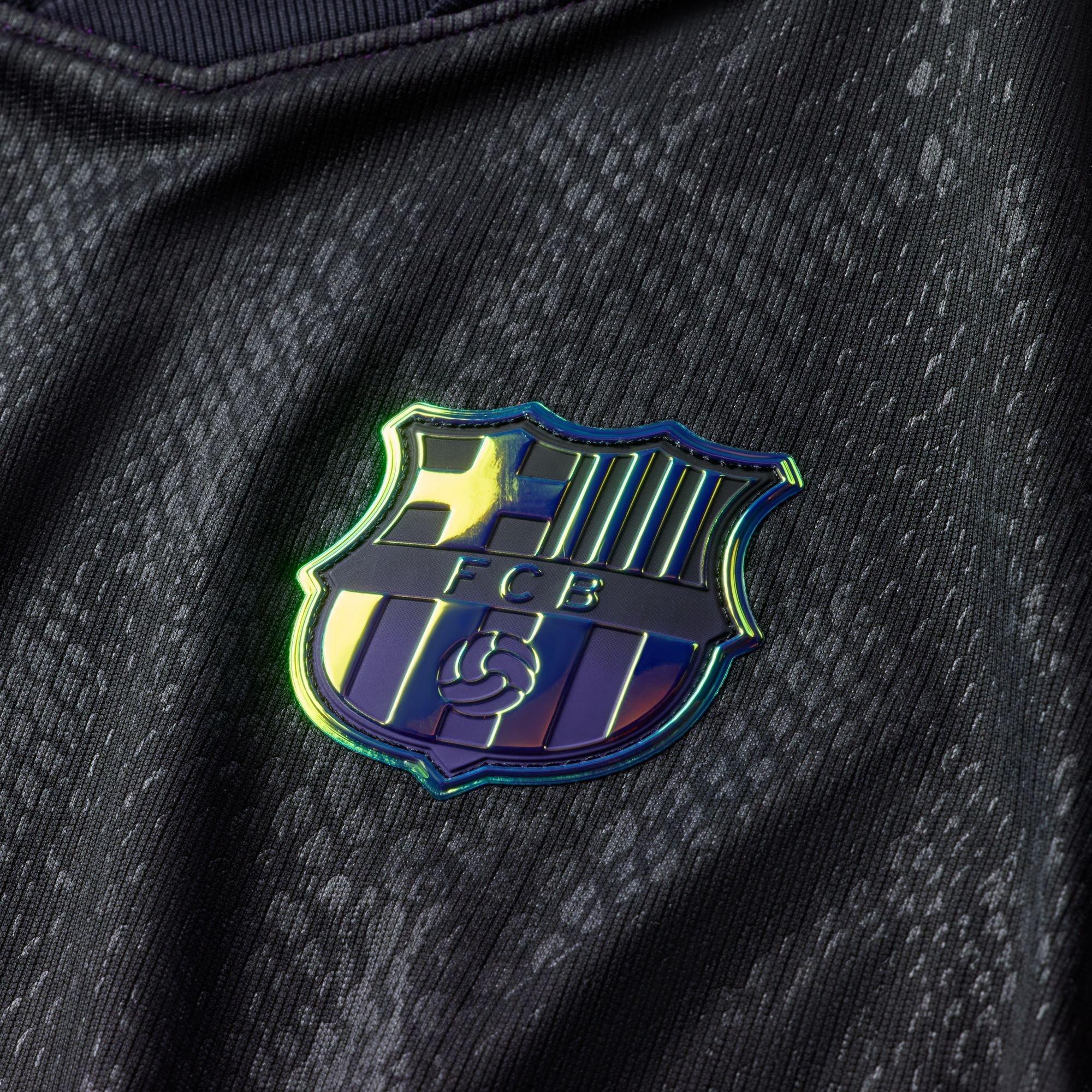 Lilla/Sort - Nike - Kids' Barcelona Away 24/25 Dri-FIT Short-Sleeve V-Neck Football Shirt - 10