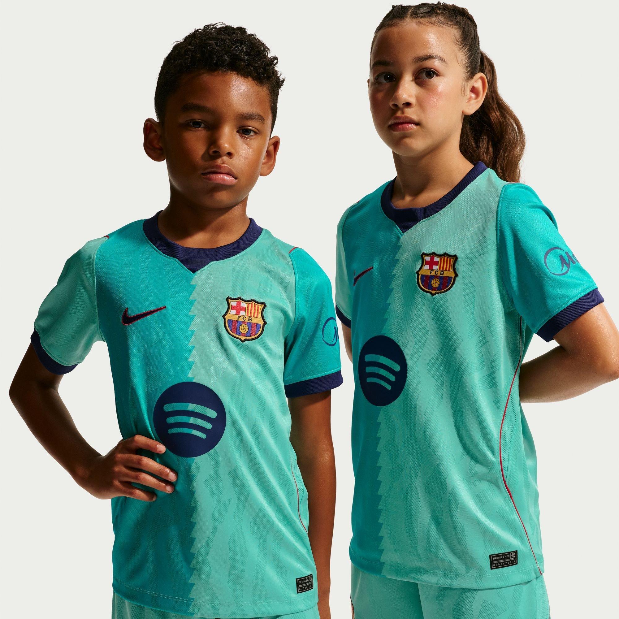 Blauw/Rood - Nike - Kids Barcelona Third 26/27 Short-Sleeve Dri-FIT Football Shirt - 3
