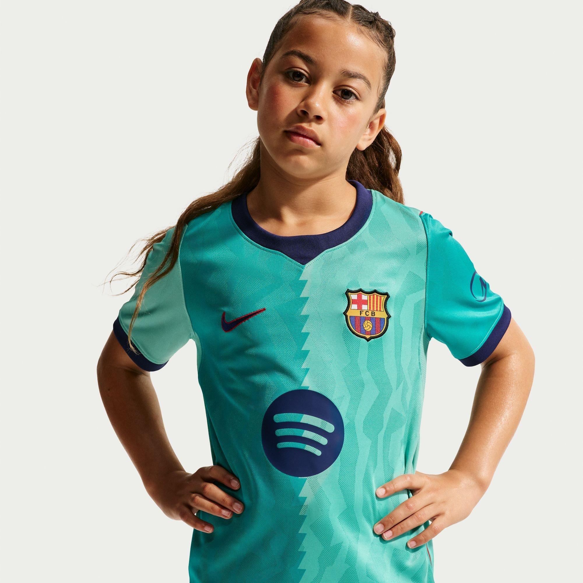 Blauw/Rood - Nike - Kids Barcelona Third 26/27 Short-Sleeve Dri-FIT Football Shirt - 4