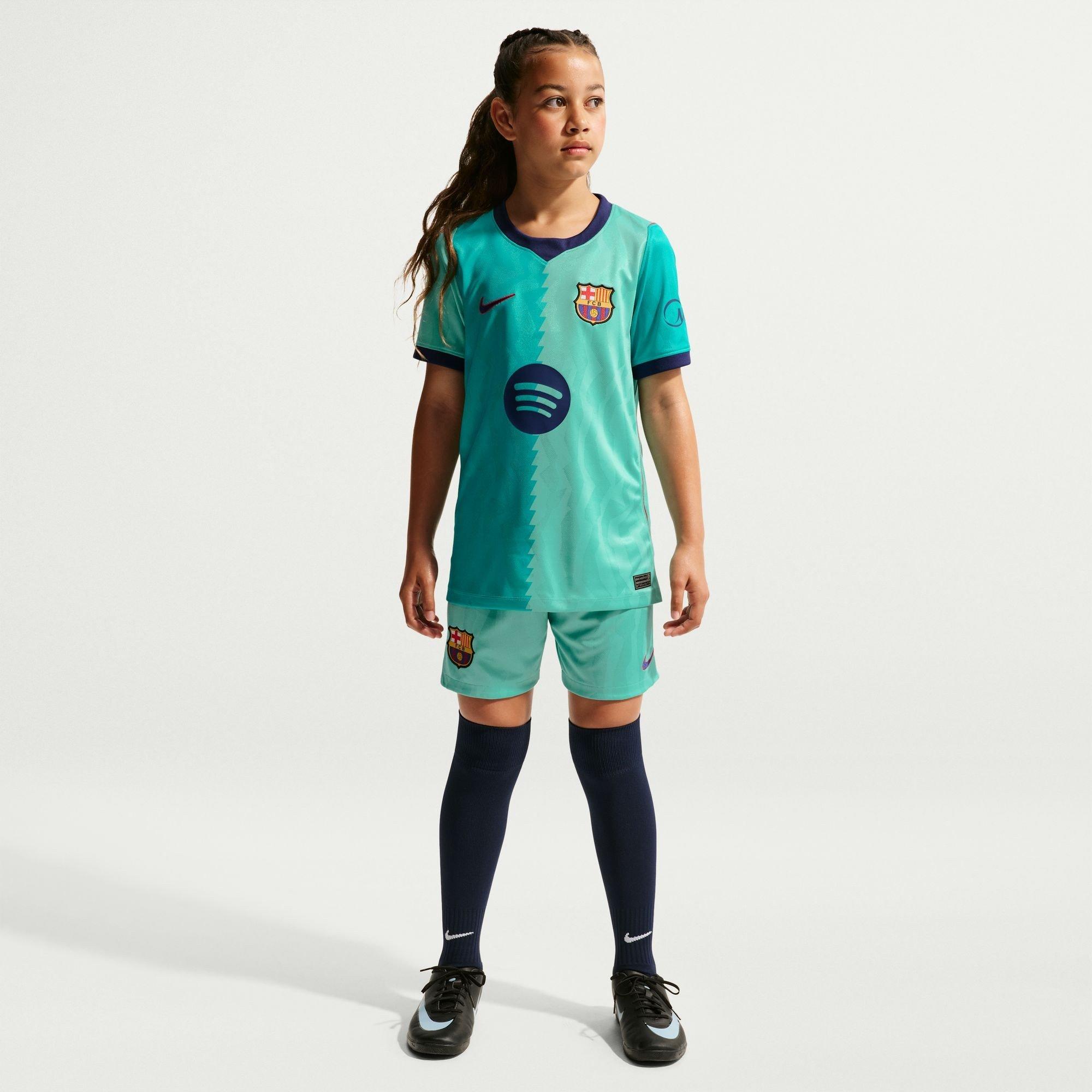 Blauw/Rood - Nike - Kids Barcelona Third 26/27 Short-Sleeve Dri-FIT Football Shirt - 7