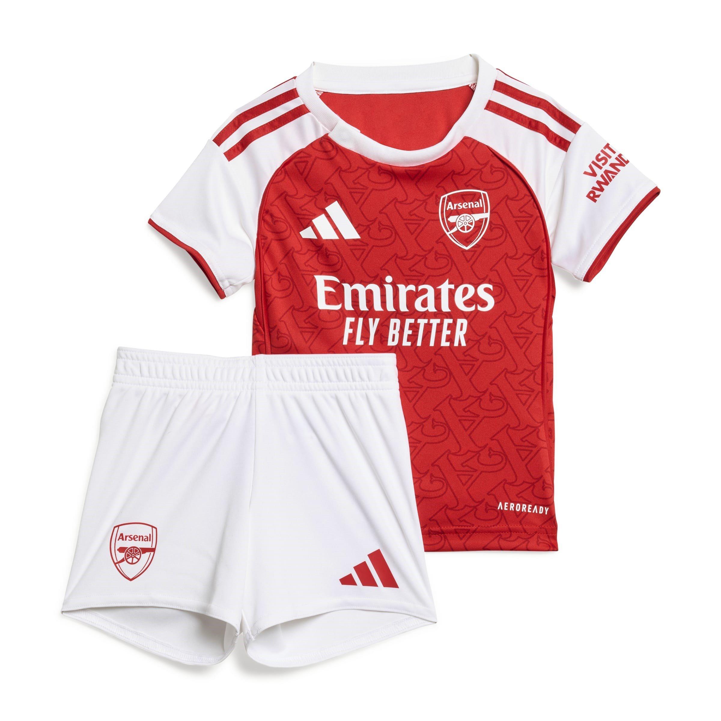 Red/White - adidas - Arsenal Home Shirt & Shorts 2025 2026 Babies - 1