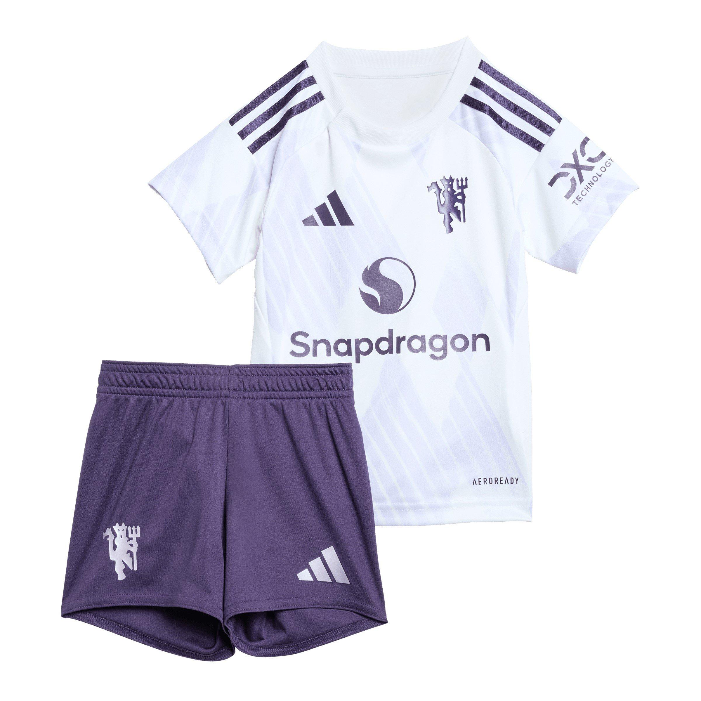 Adidas  Manchester United Away Minikit 2025 2026 Babies - White - 6-9 Months