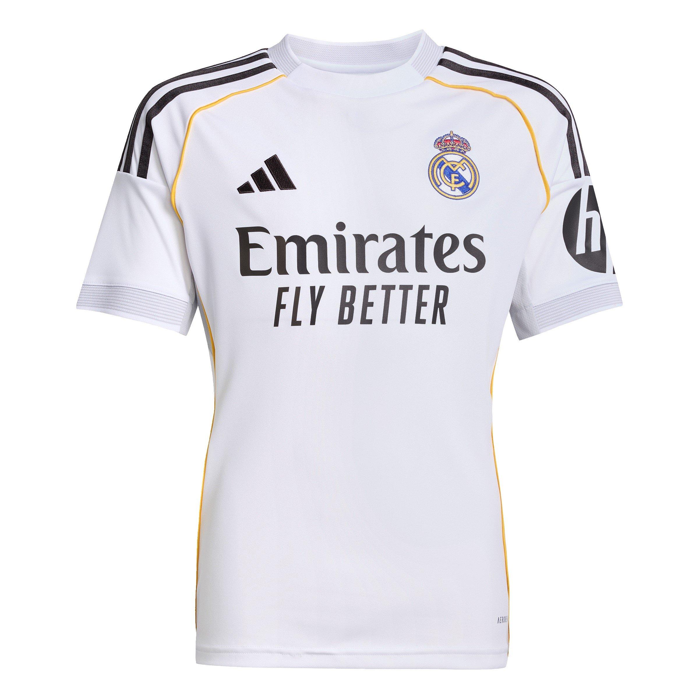 Adidas Boys Real Madrid Home Shirt 2025 2026 Juniors - White - 13 Years