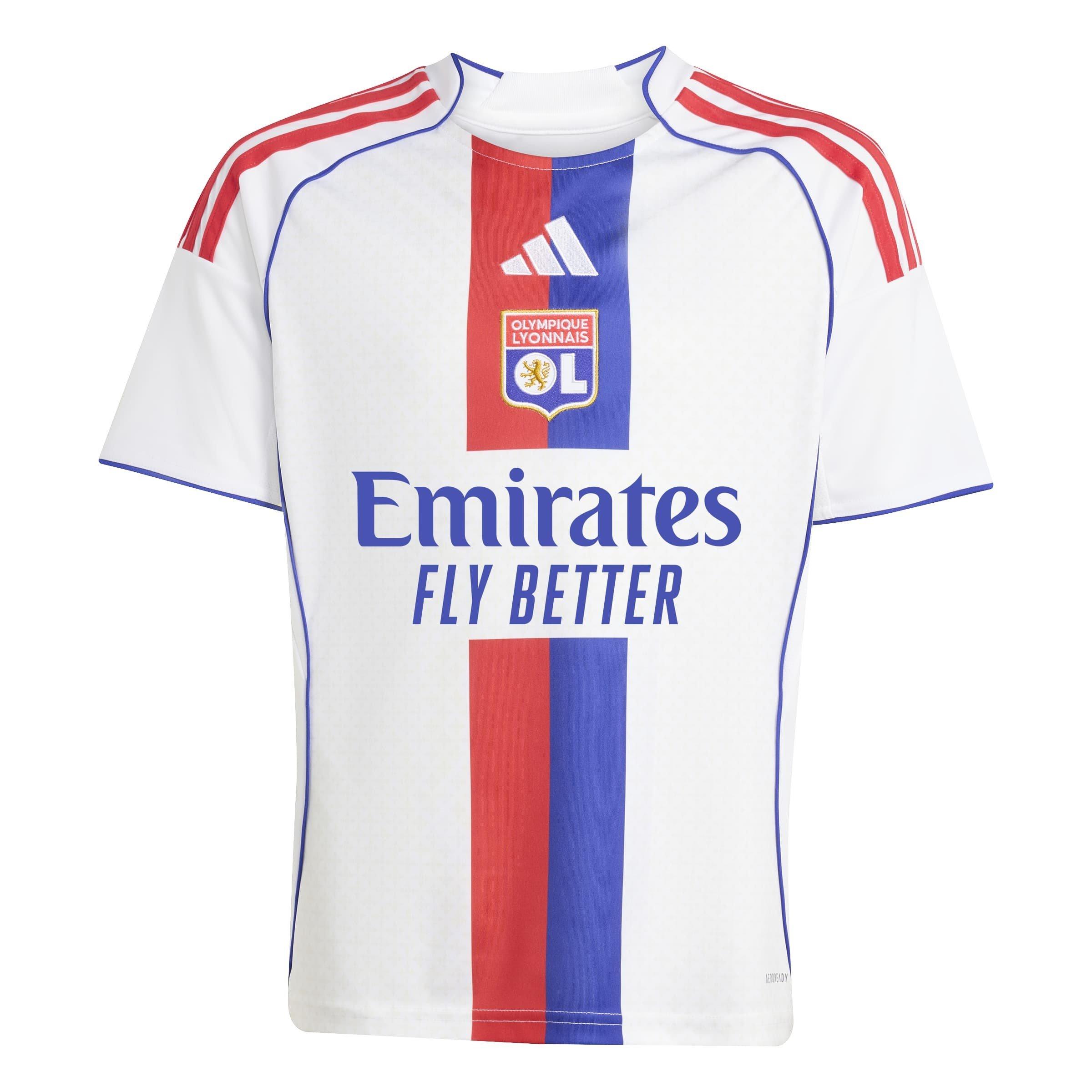 White - adidas - Lyon Home Shirt 2025 2026 Juniors - 1