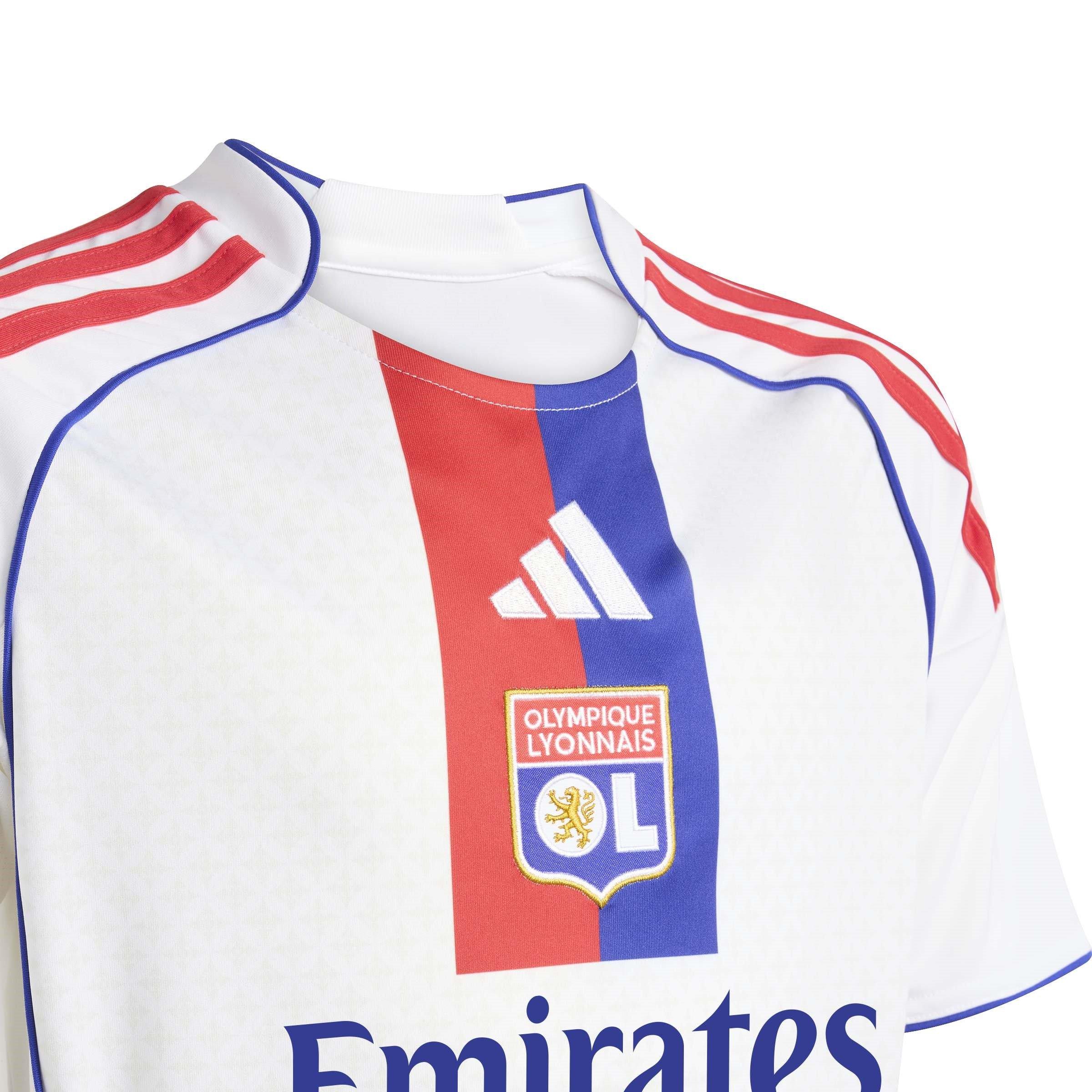 White - adidas - Lyon Home Shirt 2025 2026 Juniors - 5
