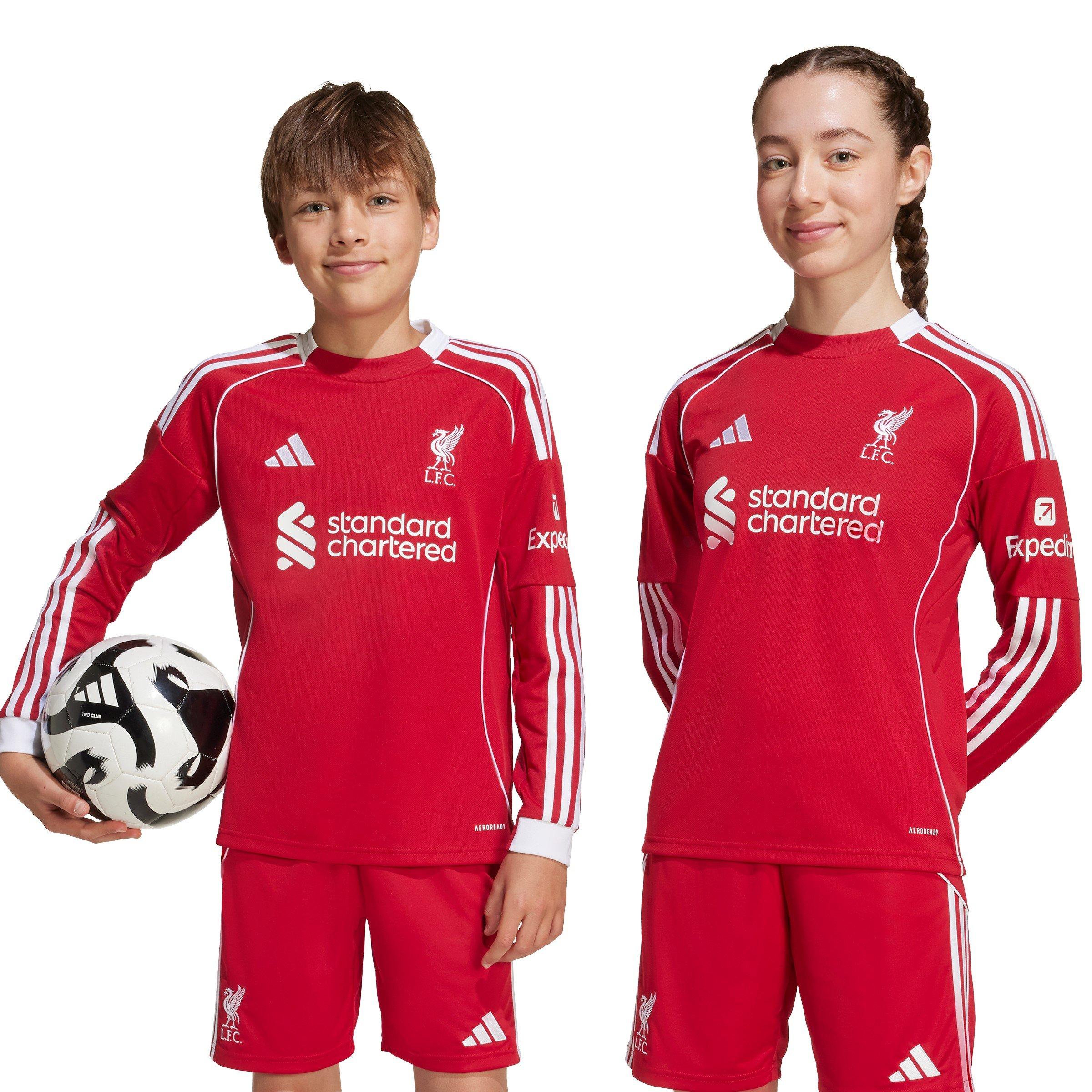 Red - adidas - Liverpool Long Sleeve Home Shirt 2025 2026 Juniors - 3