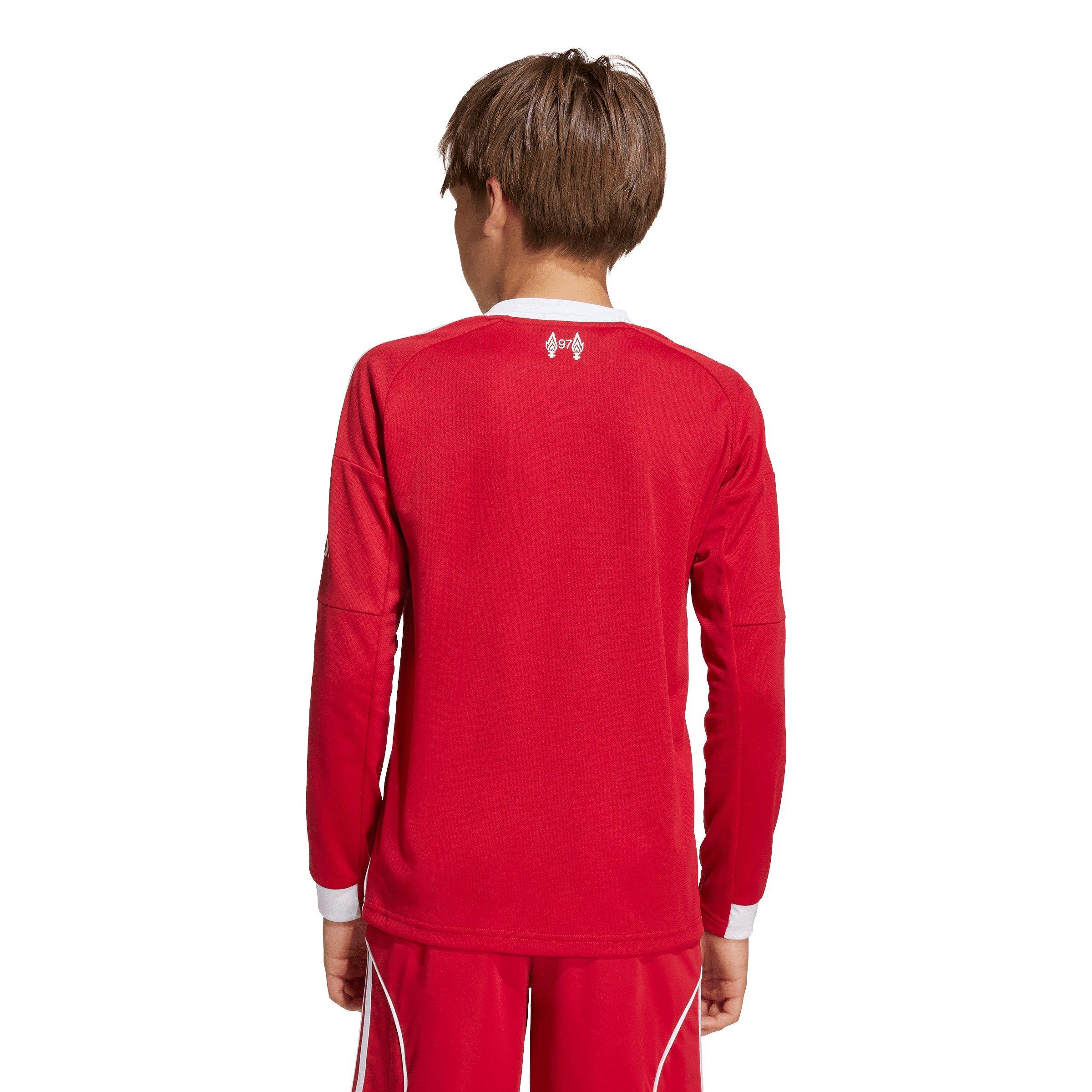 Red - adidas - Liverpool Long Sleeve Home Shirt 2025 2026 Juniors - 6