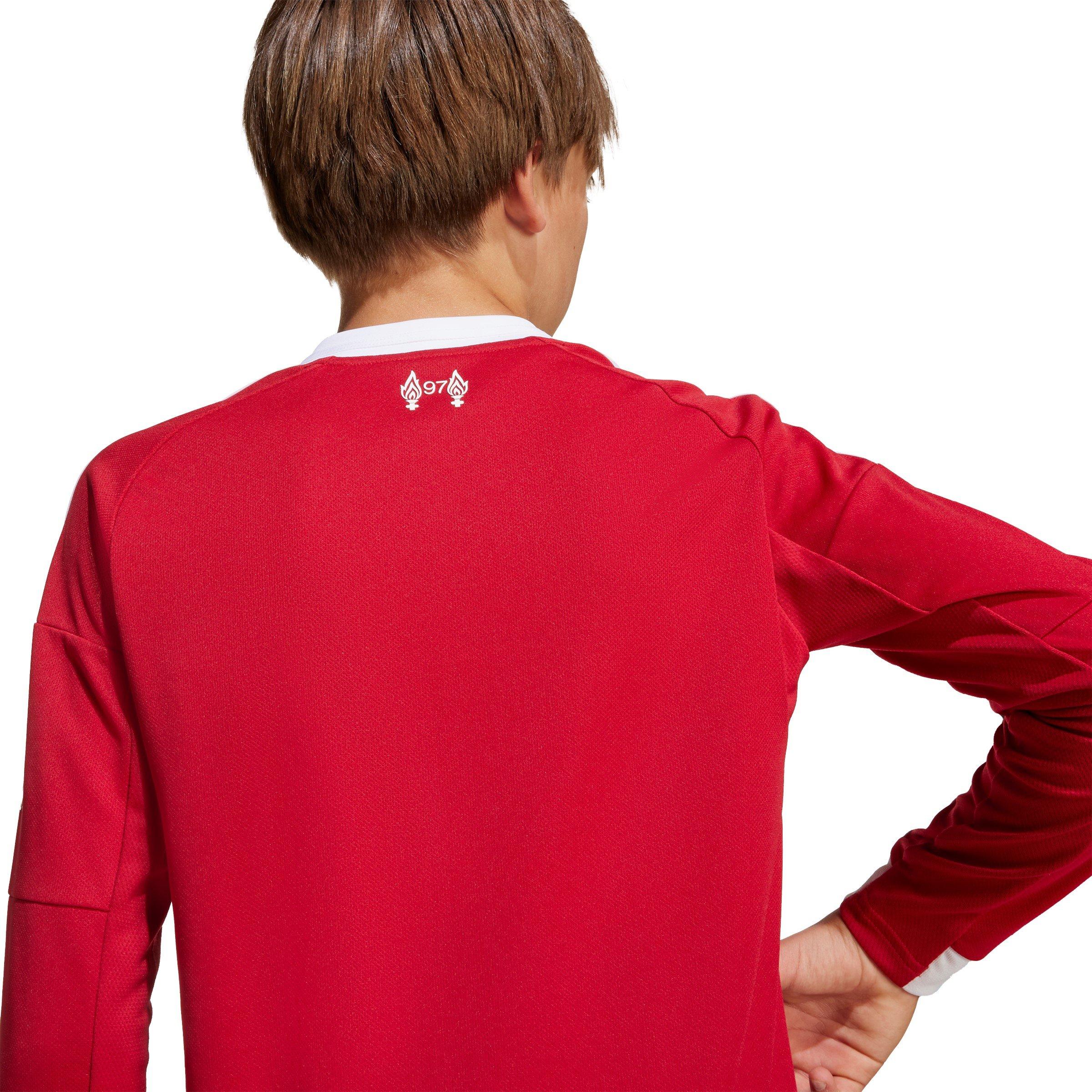 Red - adidas - Liverpool Long Sleeve Home Shirt 2025 2026 Juniors - 9