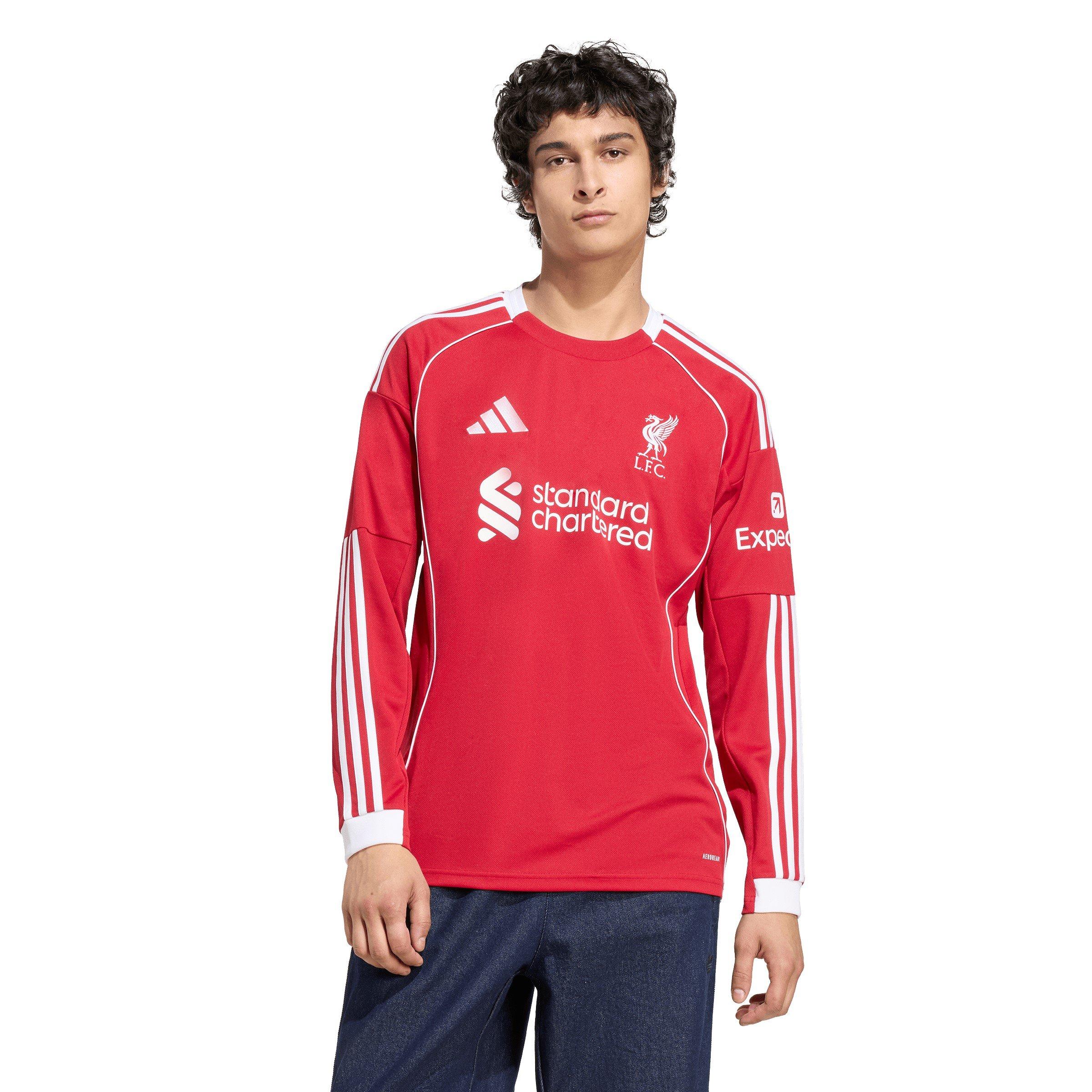 Crvena - adidas - Liverpool Long Sleeve Home Shirt 2025 2026 Adults - 3