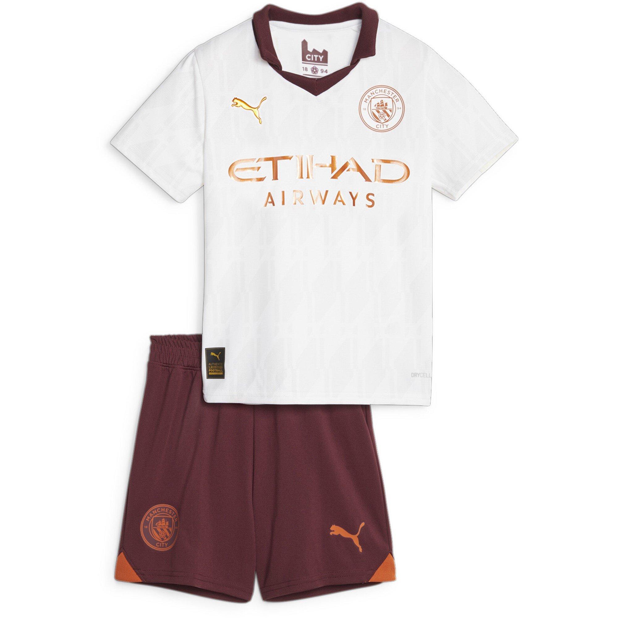 Puma Manchester City Away Minikit 2023 2024 Infants Repliques de minikits domestiques Sports Direct