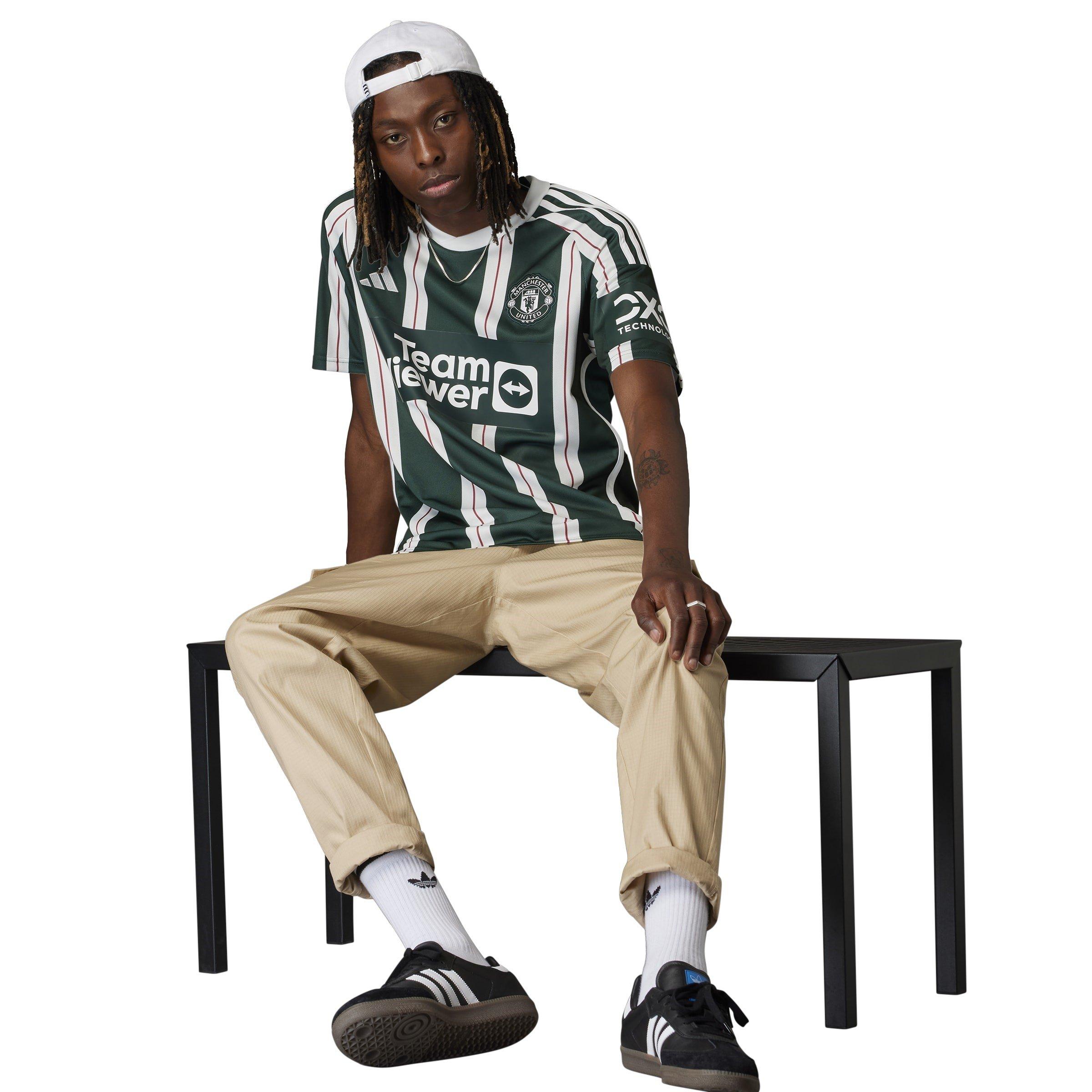 Green/White - adidas - Manchester United Away Shirt 2023 2024 Adults - 13