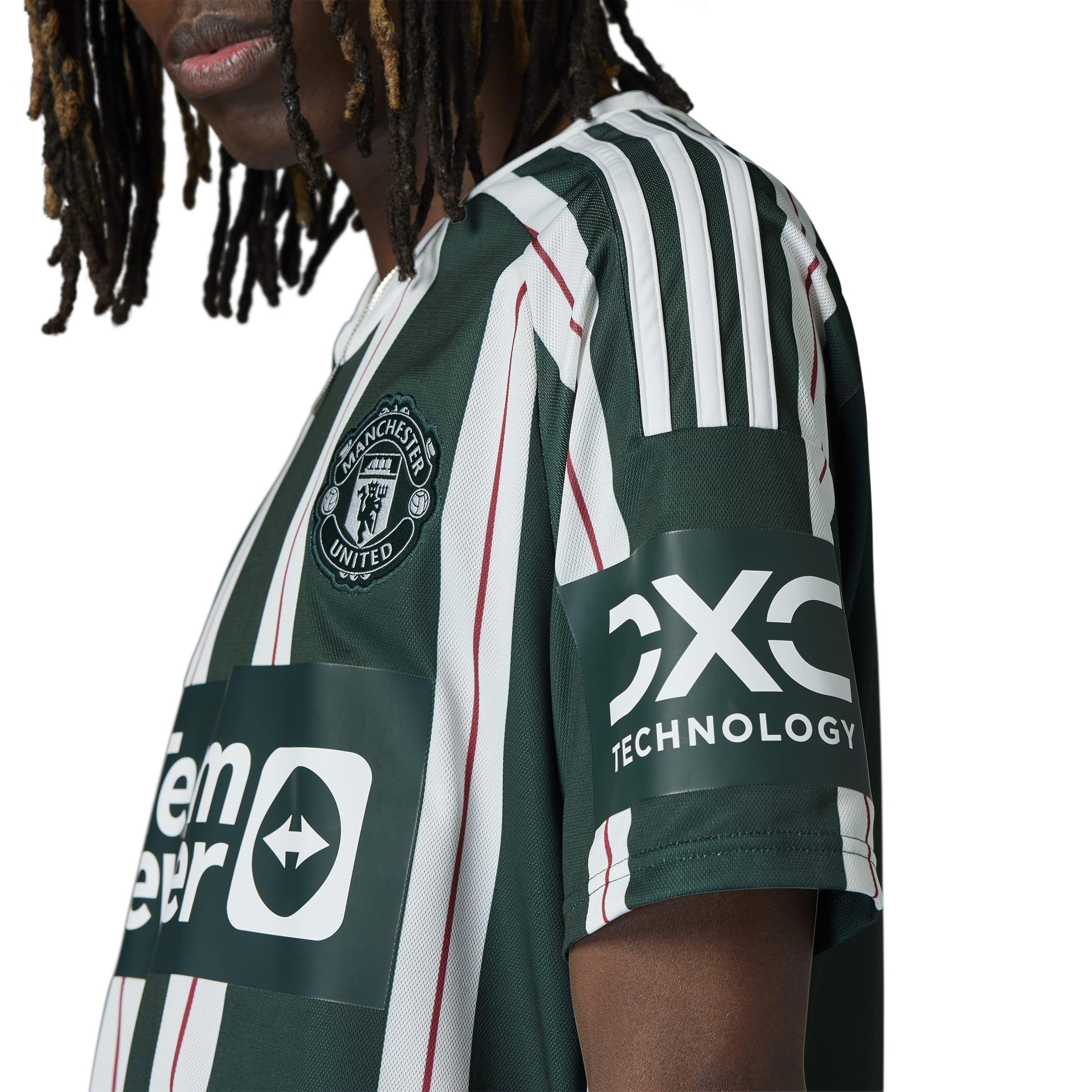 Green/White - adidas - Manchester United Away Shirt 2023 2024 Adults - 14