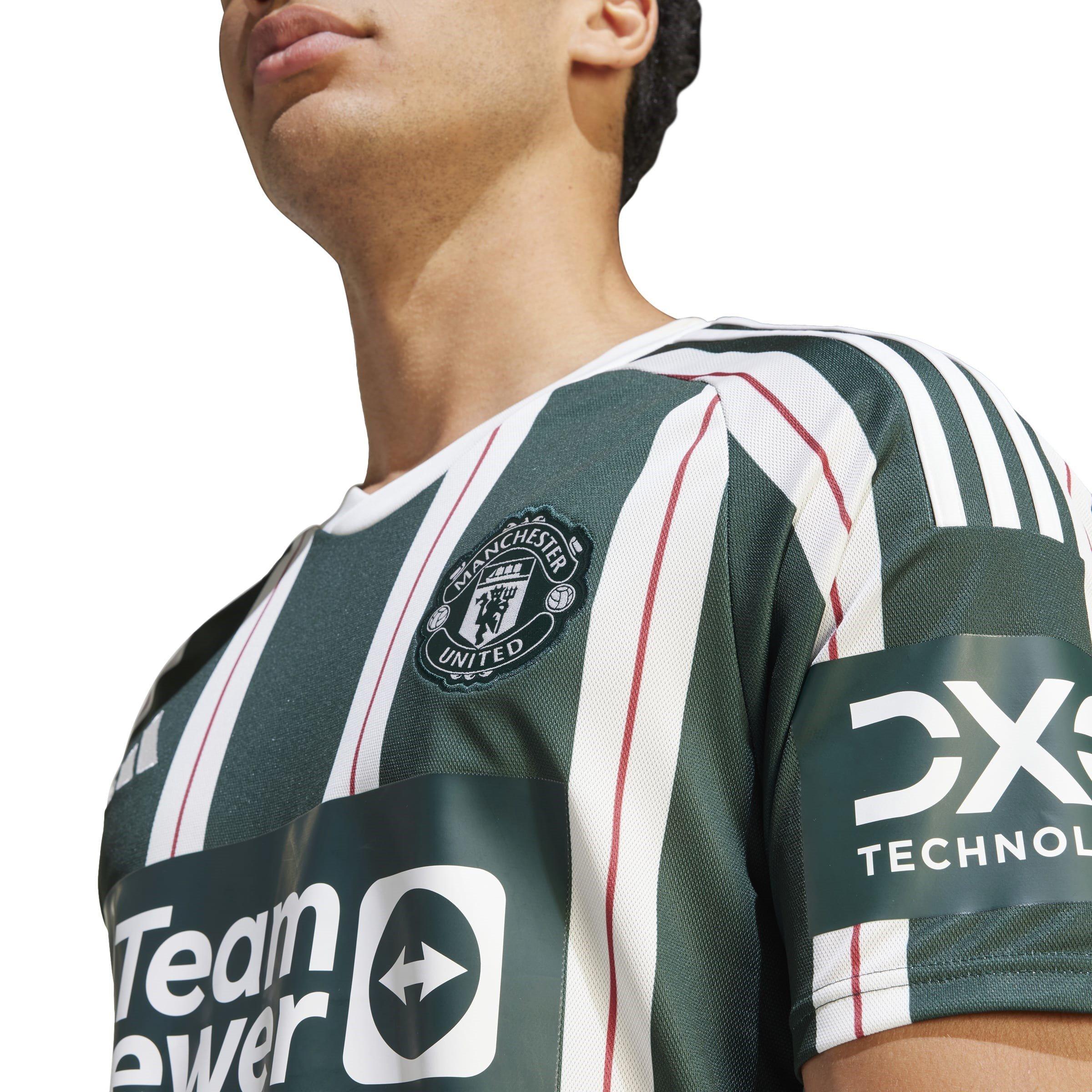 Green/White - adidas - Manchester United Away Shirt 2023 2024 Adults - 6
