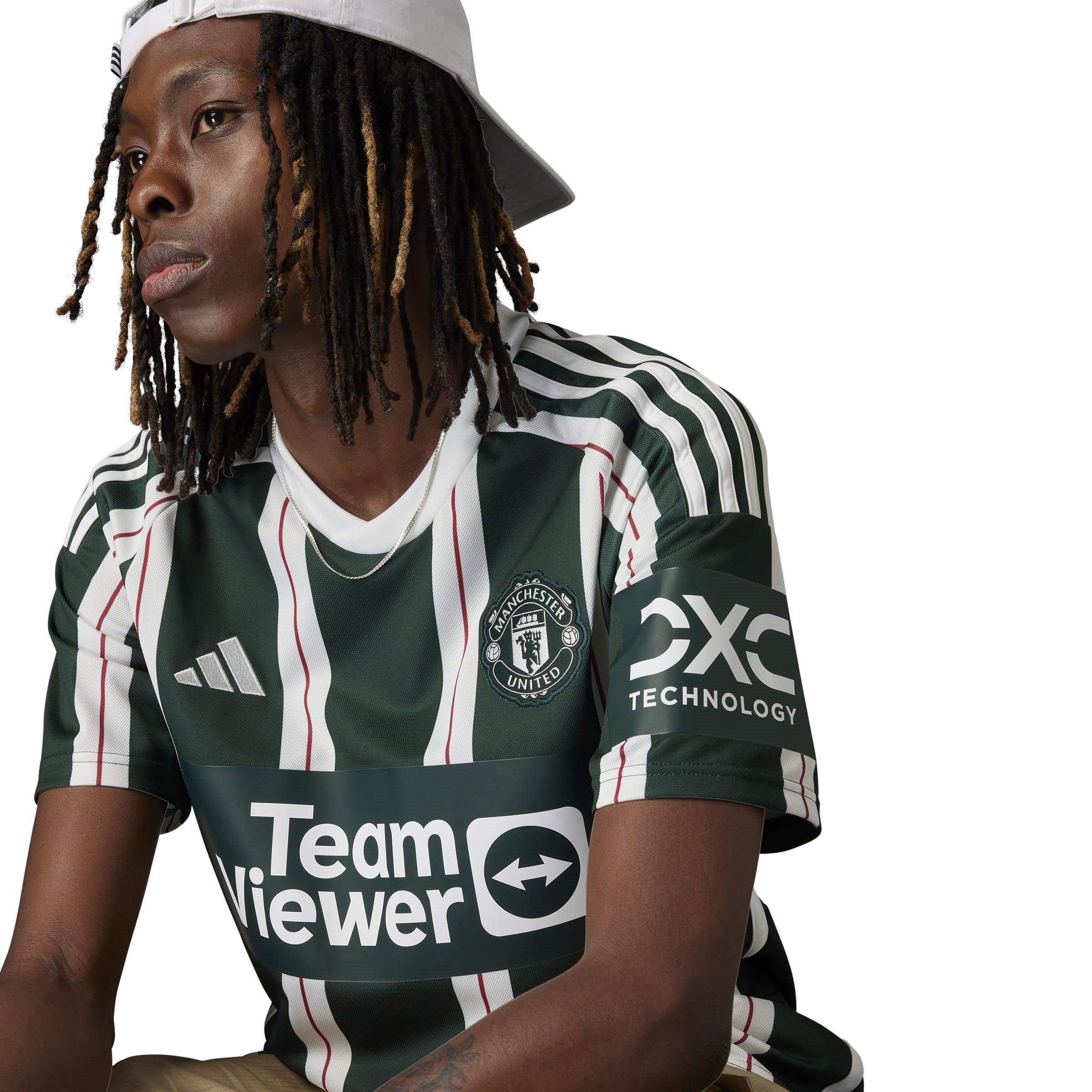 Green/White - adidas - Manchester United Away Shirt 2023 2024 Adults - 10