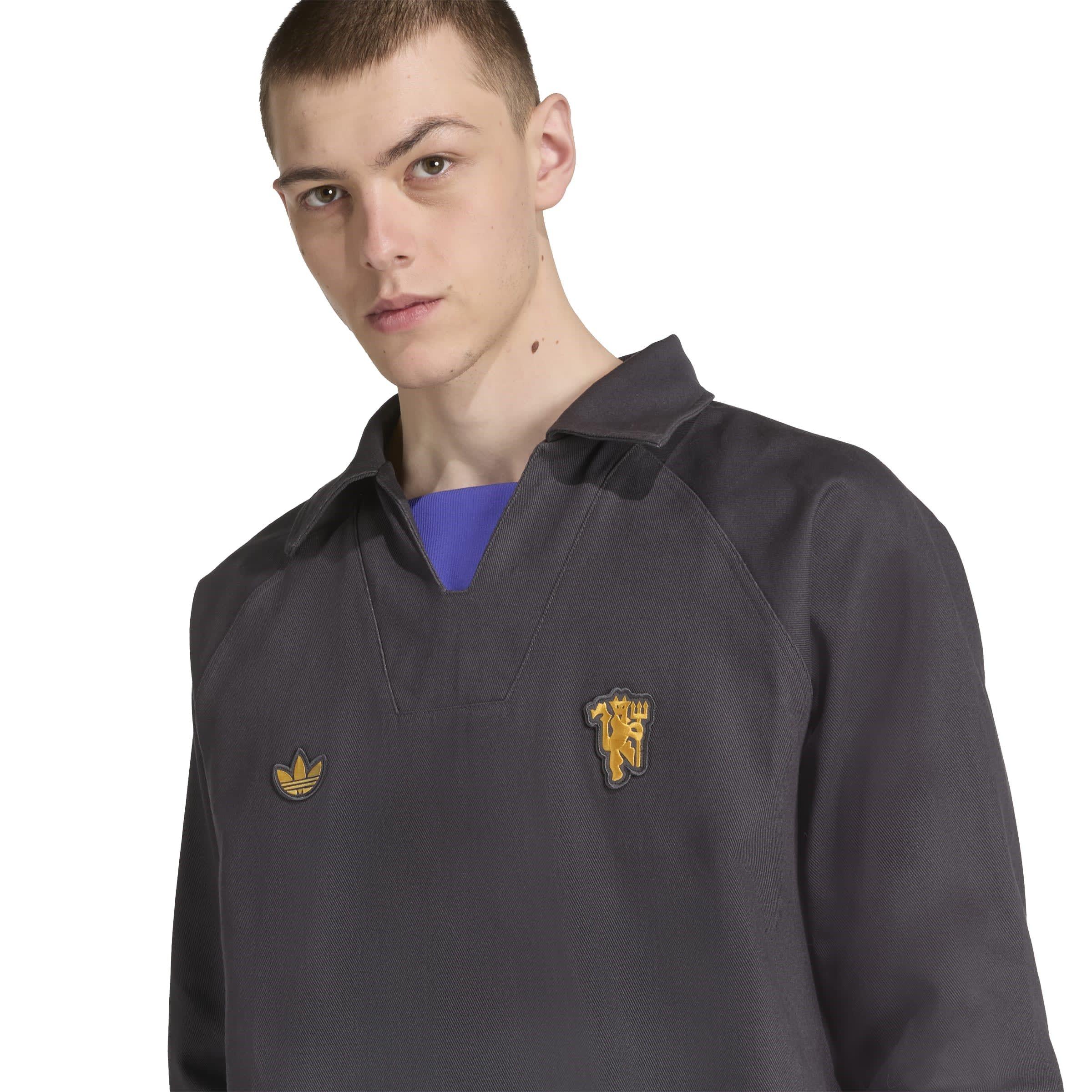 Black - adidas - Manchester United Icons Drill Top Mens - 4