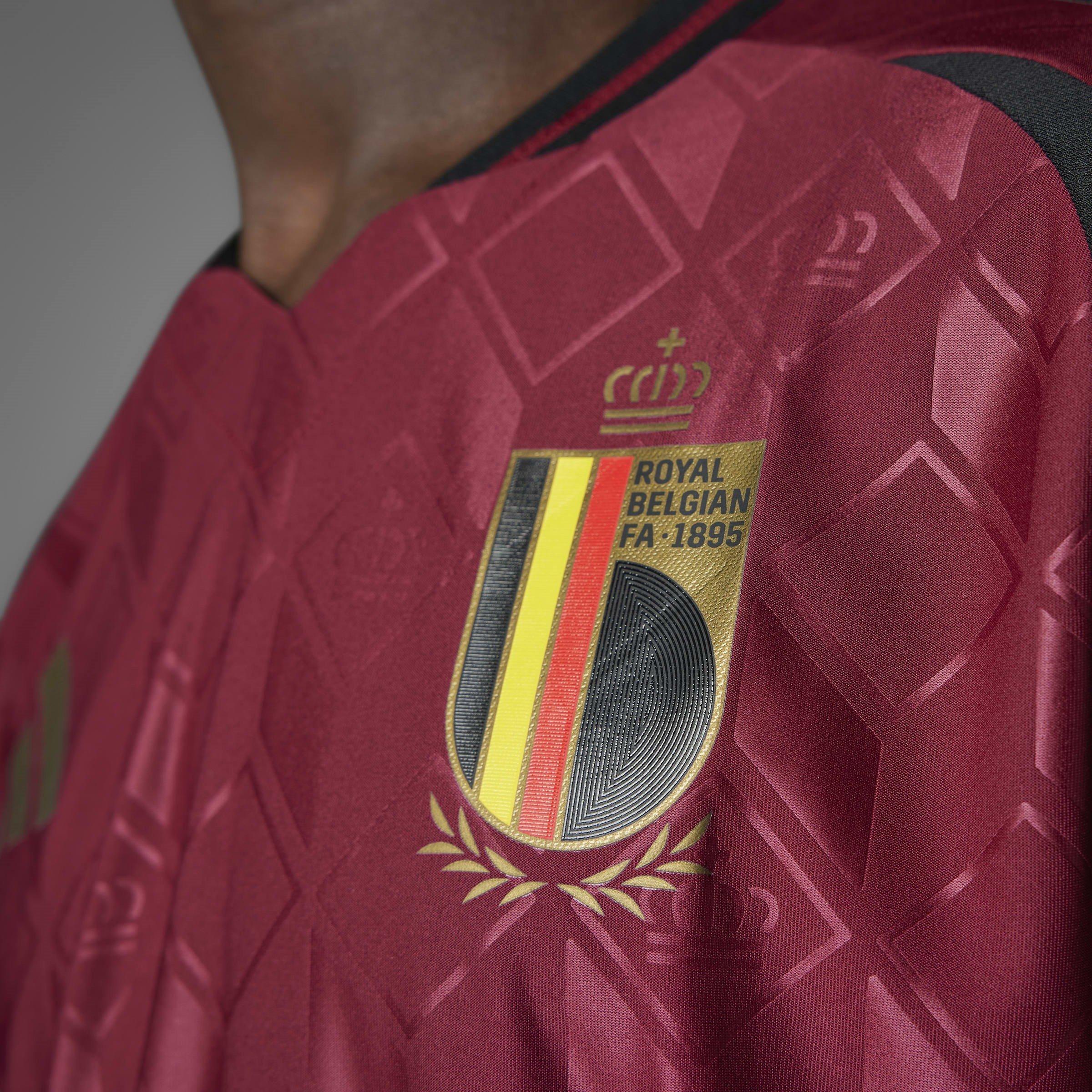 Burgund - adidas - Belgium Authentic Home Shirt 2024 - 12