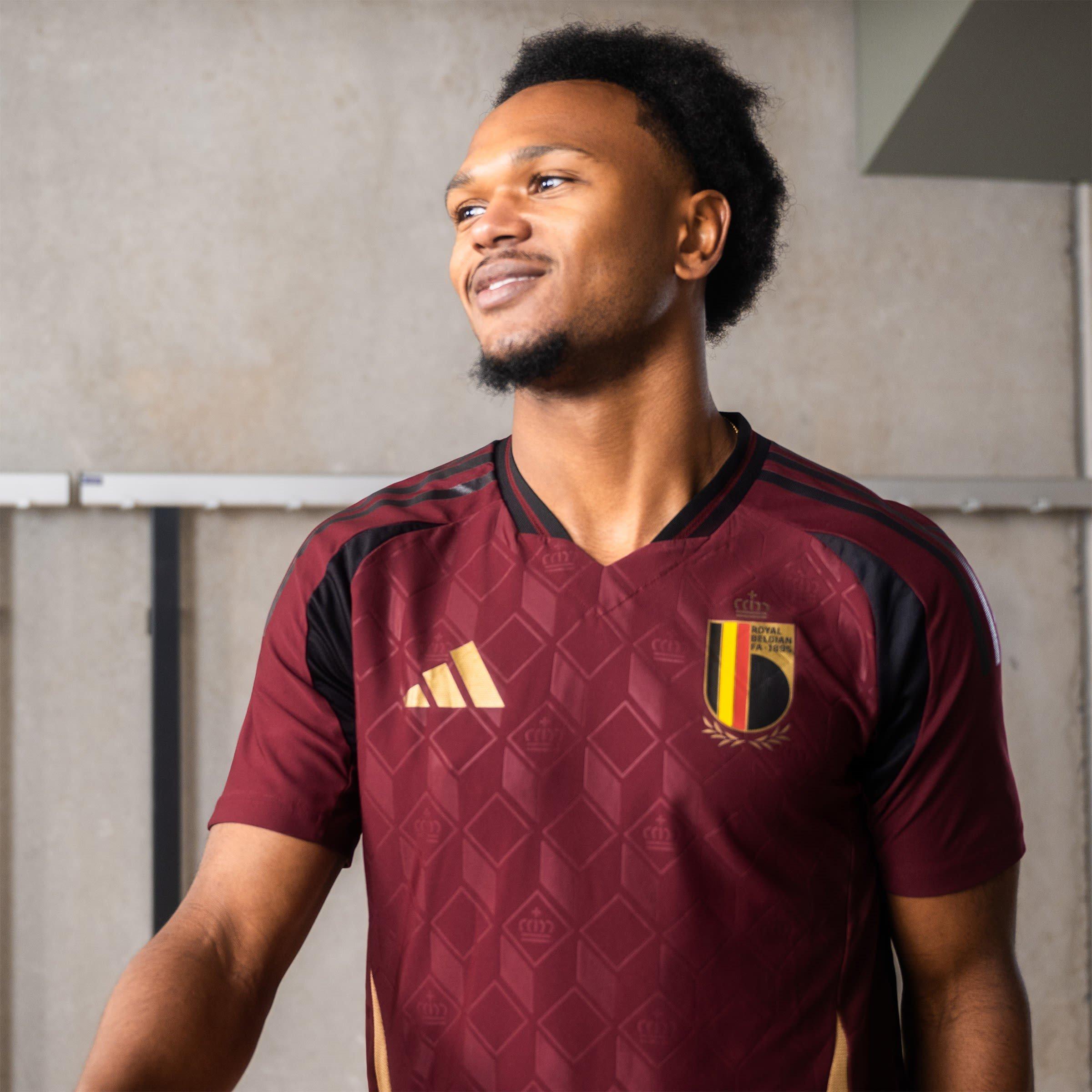 Burgund - adidas - Belgium Authentic Home Shirt 2024 - 16