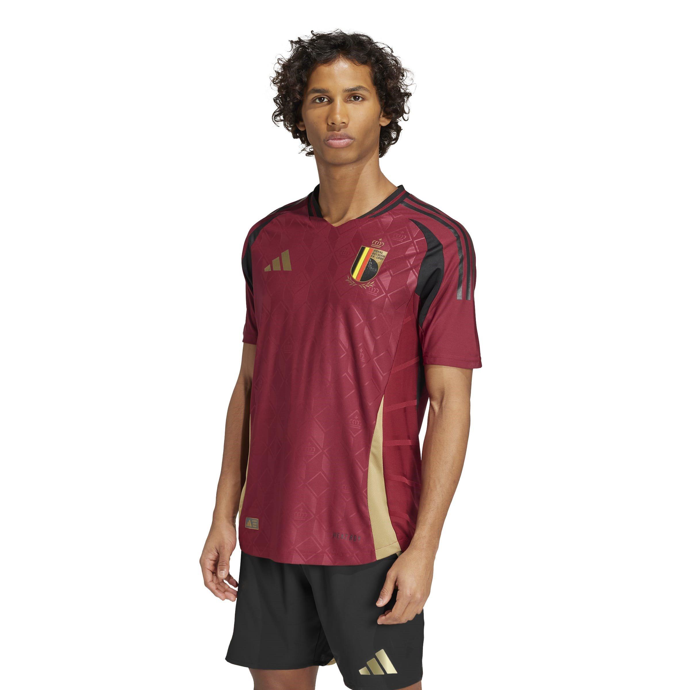 Burgund - adidas - Belgium Authentic Home Shirt 2024 - 3