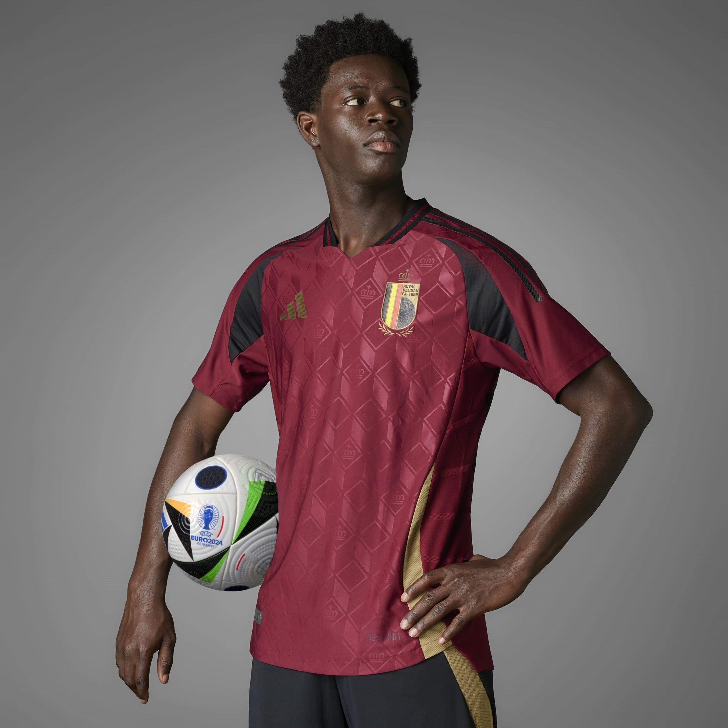 Burgund - adidas - Belgium Authentic Home Shirt 2024 - 8