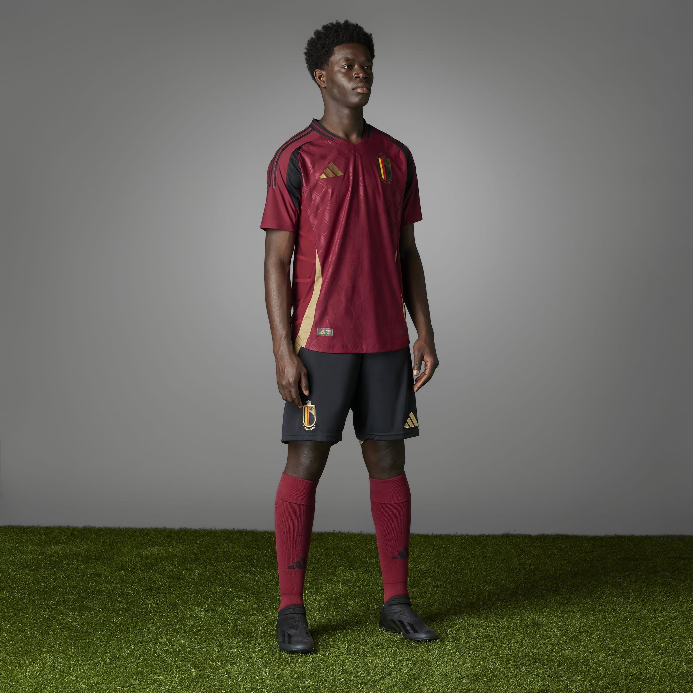 Burgund - adidas - Belgium Authentic Home Shirt 2024 - 9