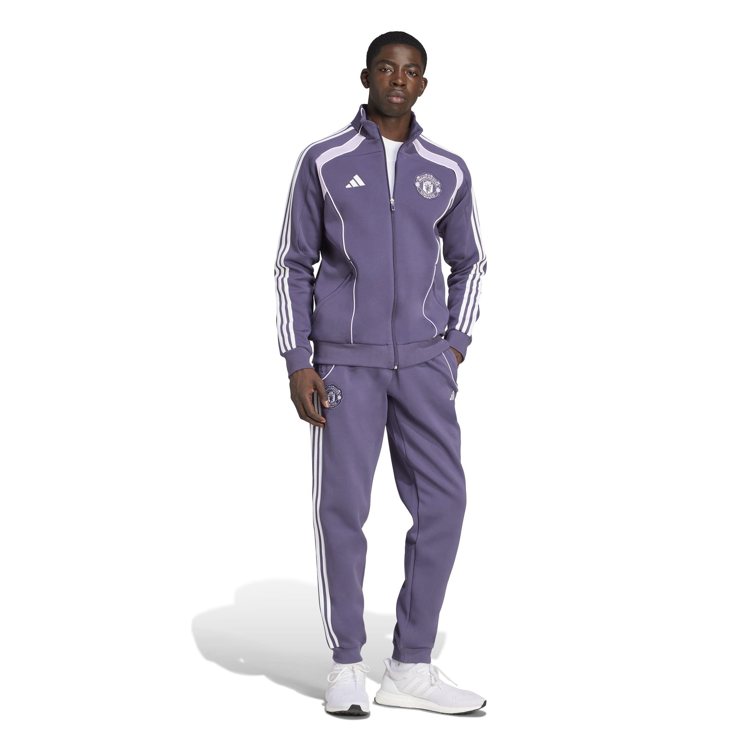 Purple - adidas - Manchester United UBP Doubleknit Tracksuit Bottoms Mens - 4
