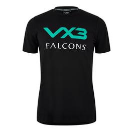 VX3 Newcastle Falcons 2024 2025 Logo T Shirt Mens