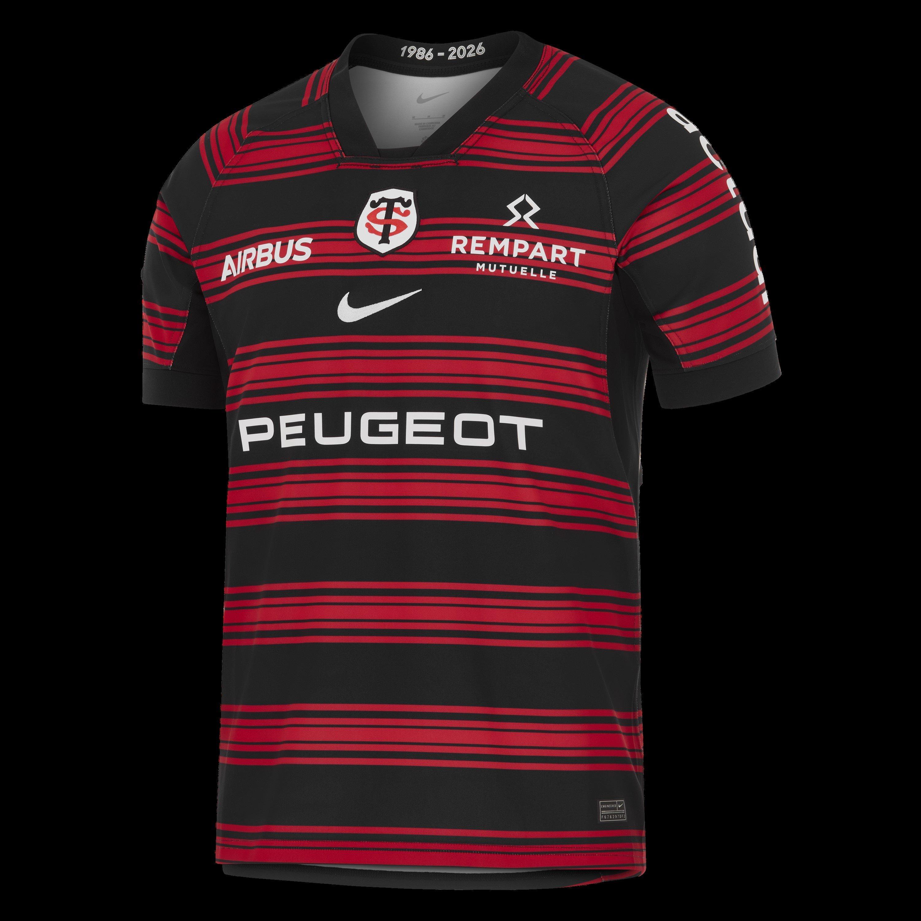 Nike Men's Stade Toulousain Home Shirt 2025 2026 - Blk/Uni Red/Wht - 2XL