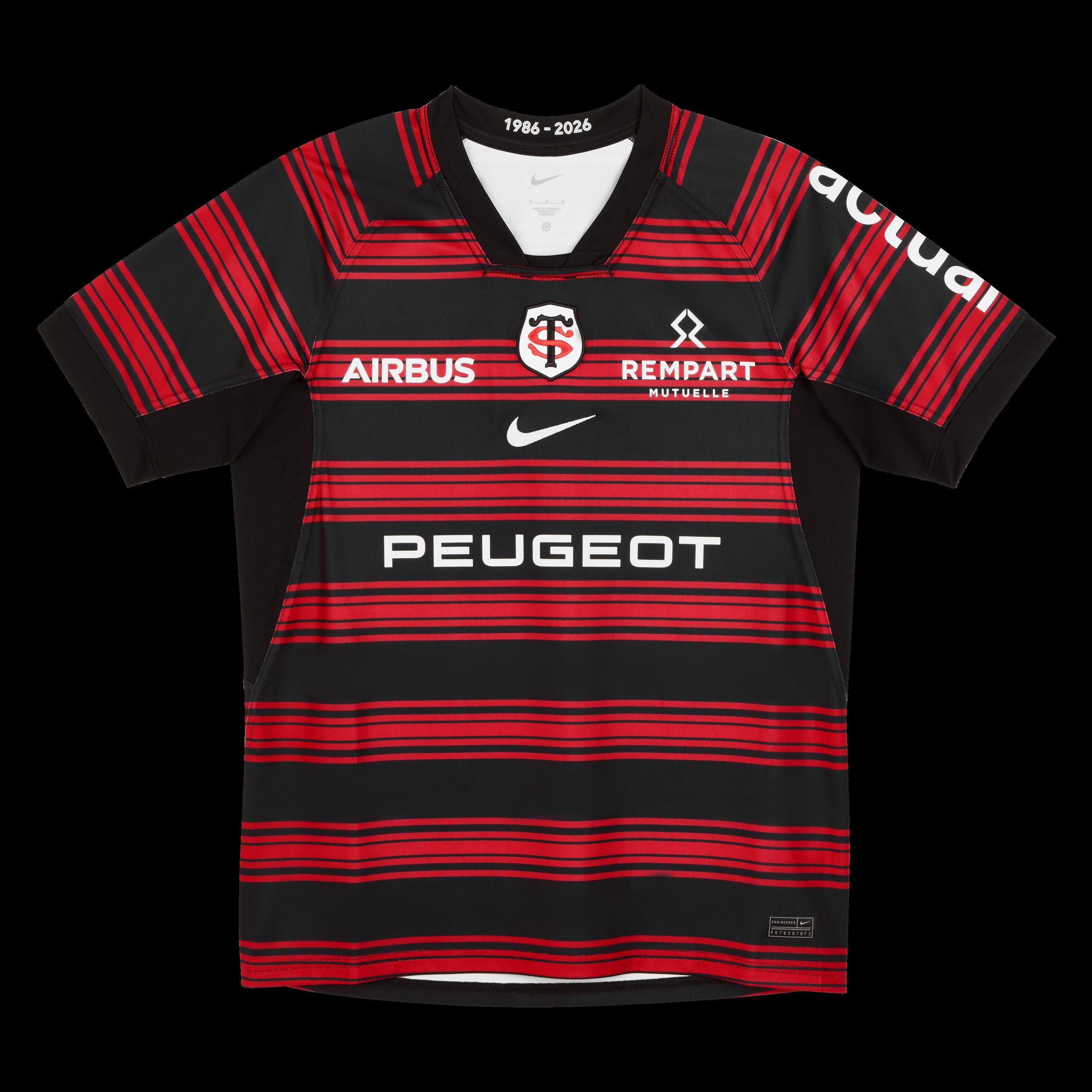 Negro/Rojo Unicolor/Blanco - Nike - Stade Toulousain Home Shirt 2025 2026 Mens - 3