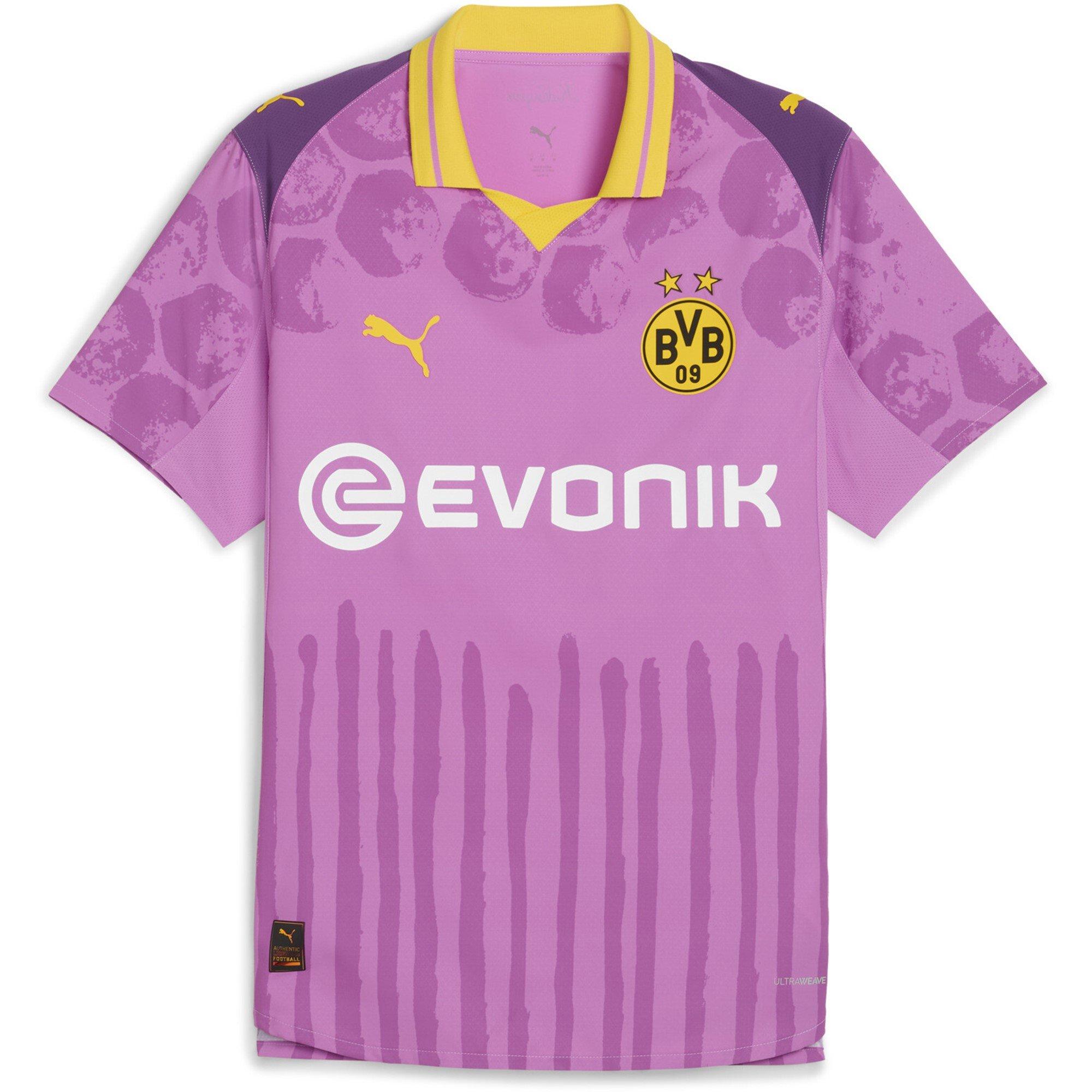 Puma Men's X Kidssuper Borussia Dortmund Authentic Goalkeeper Shirt 2025 2026 Adults - Mauve/Yellow - L