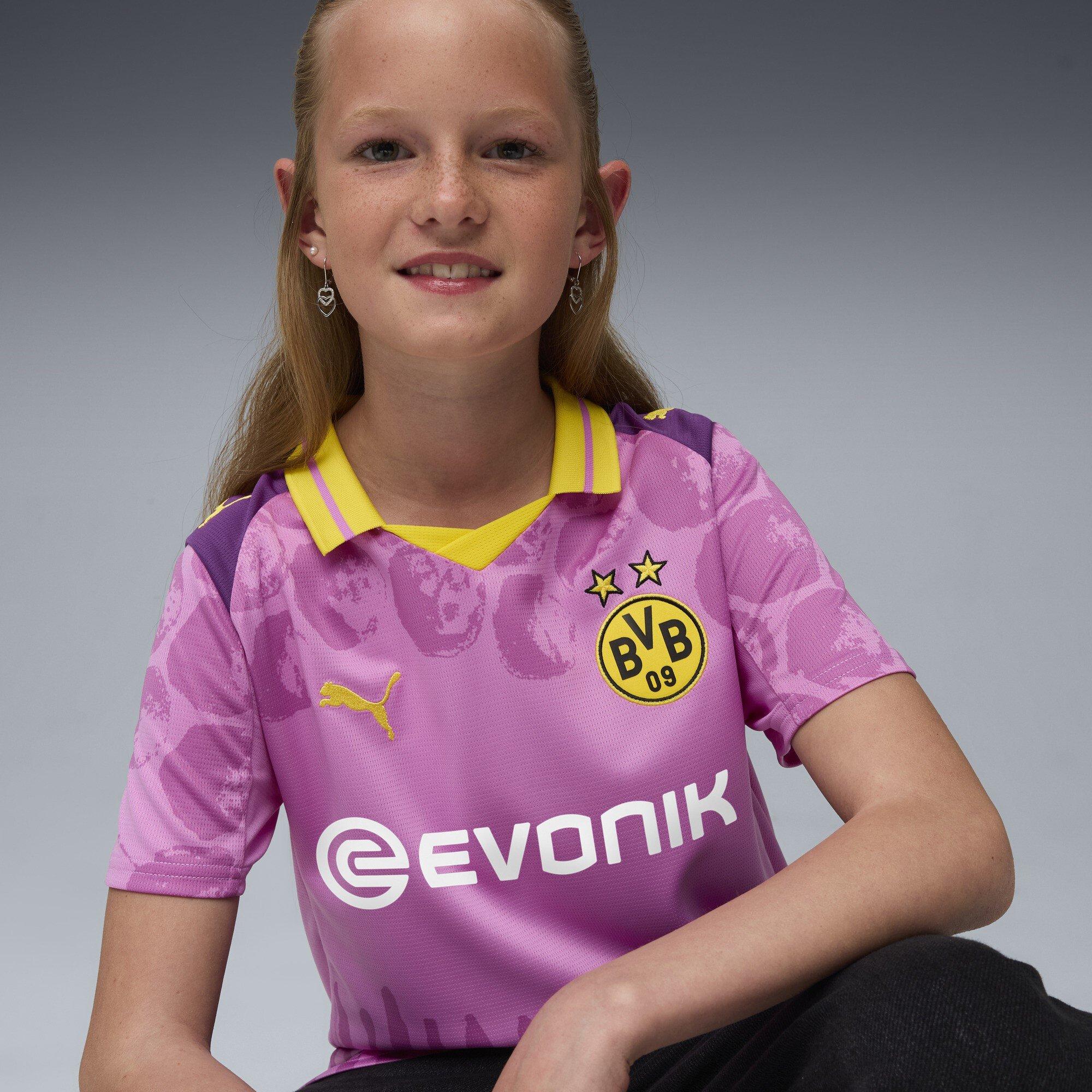 Mauve/Yellow - Puma - x KidsSuper Borussia Dortmund Third Shirt 2025 2026 Juniors - 5