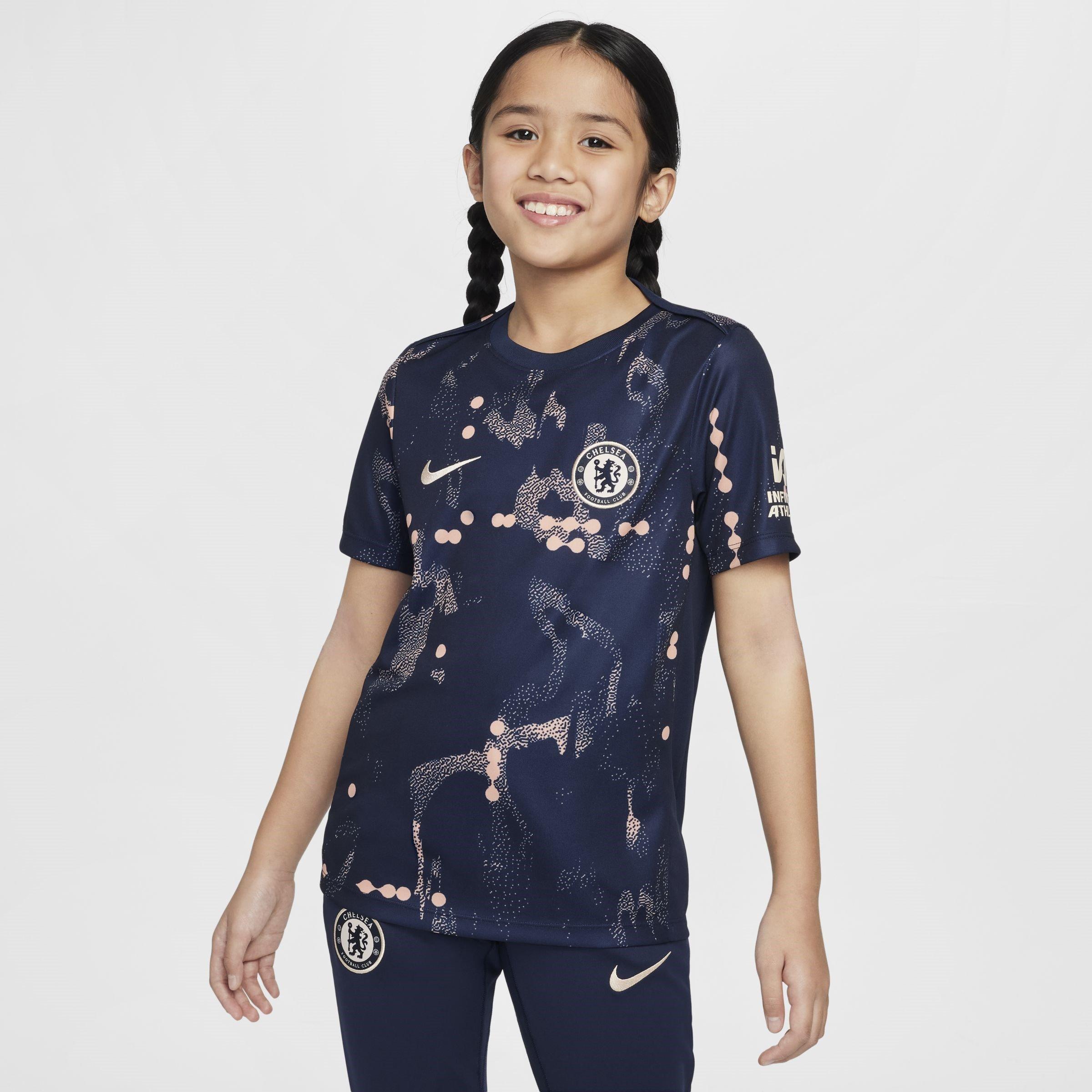 Nike Boys Chelsea Pre Match Shirt 2024 2025 Juniors - Obsidian/Guava - 7-8 (S)